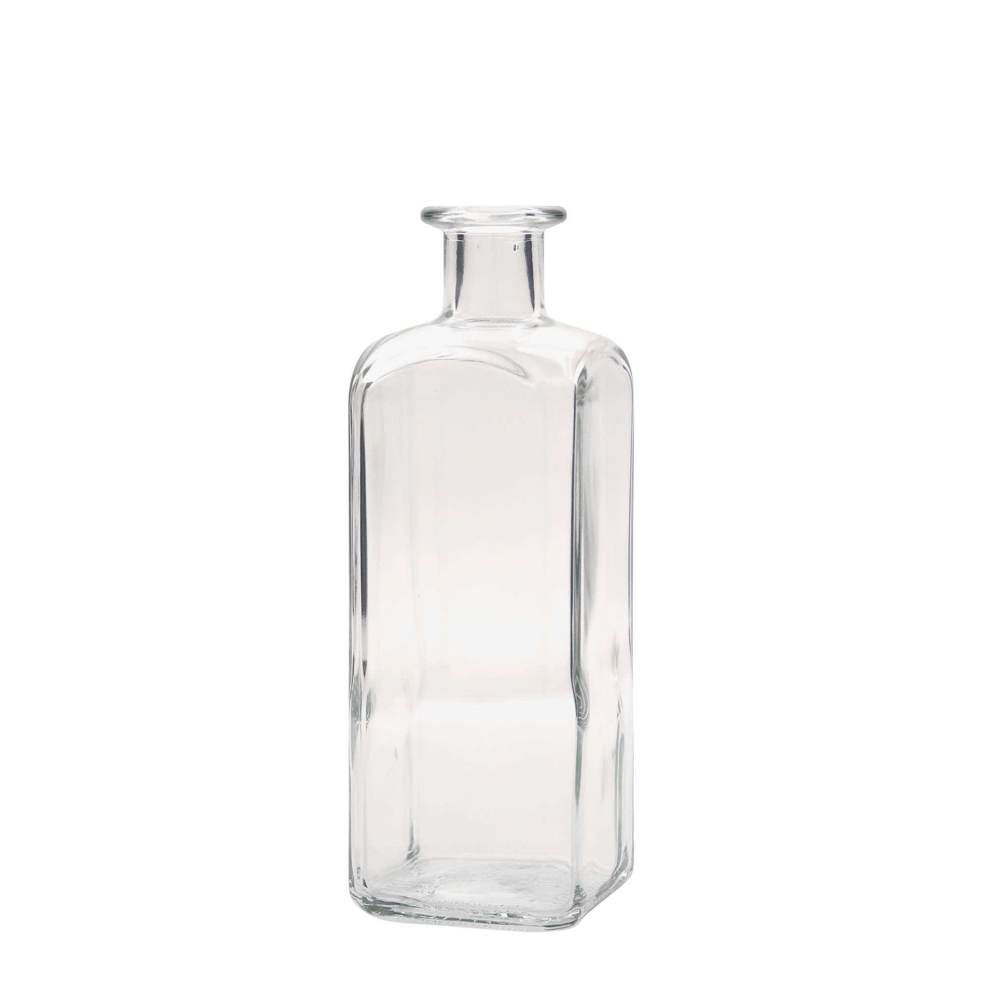500 ml glasflaska Apotheker Carré, kvadratisk, öppning: kork
