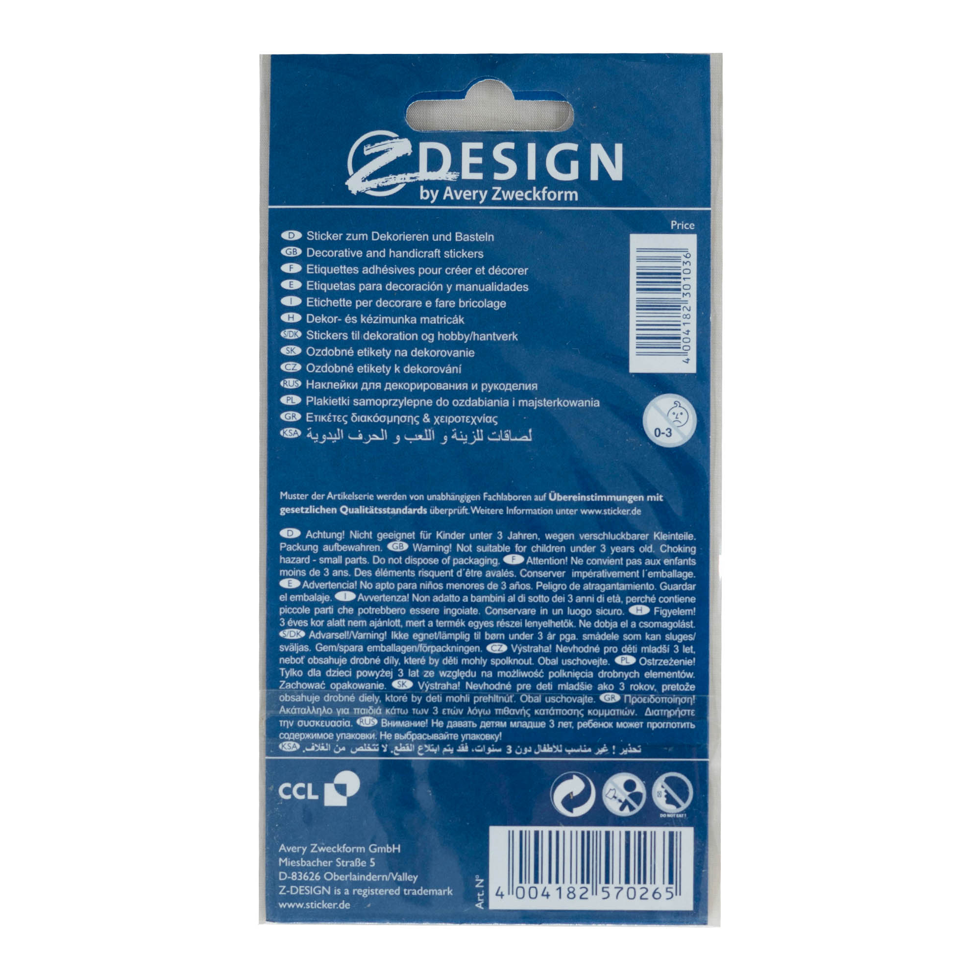 Zweckform Klistermärken 'Allt gott', flerfärgad