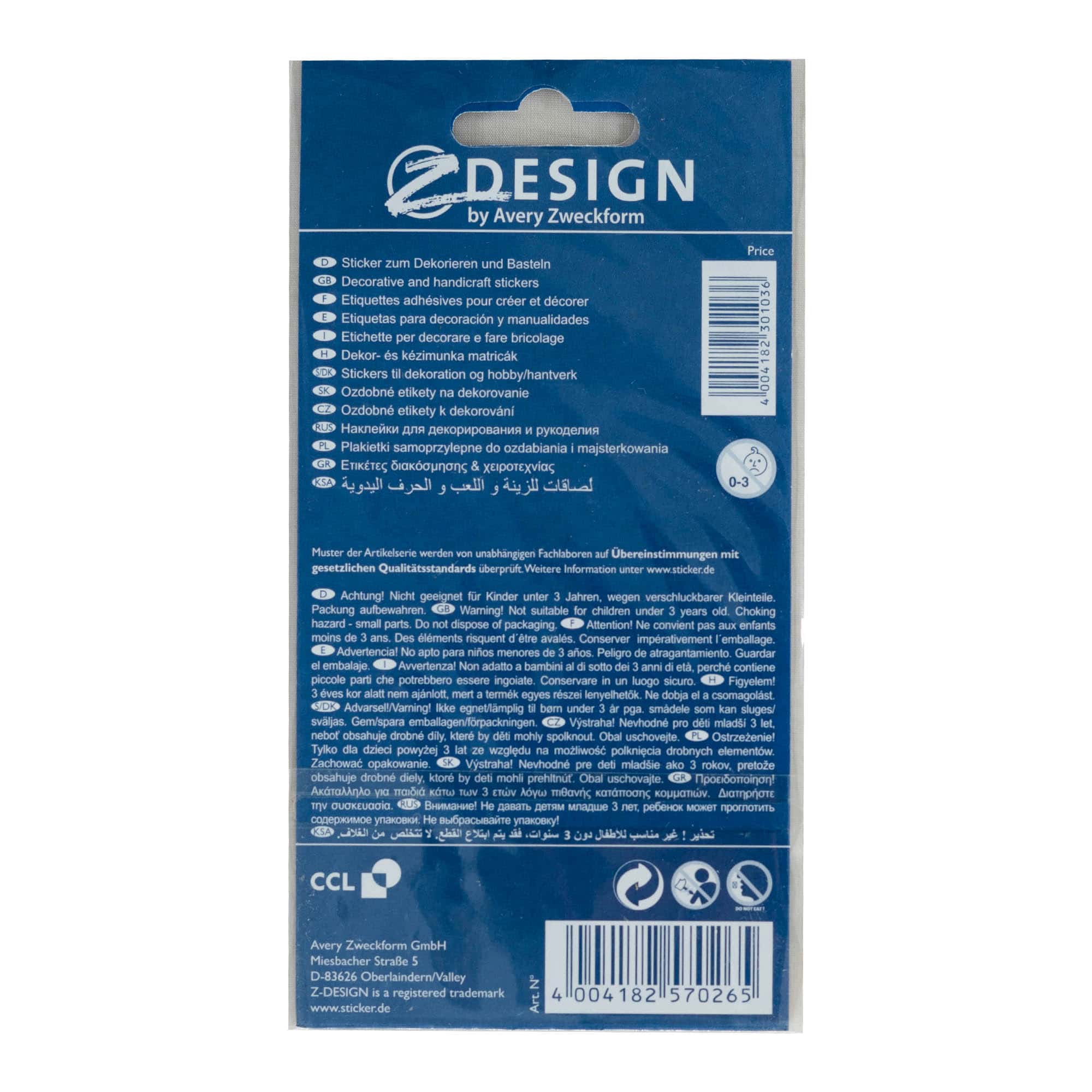 Zweckform Klistermärken 'Allt gott', flerfärgad