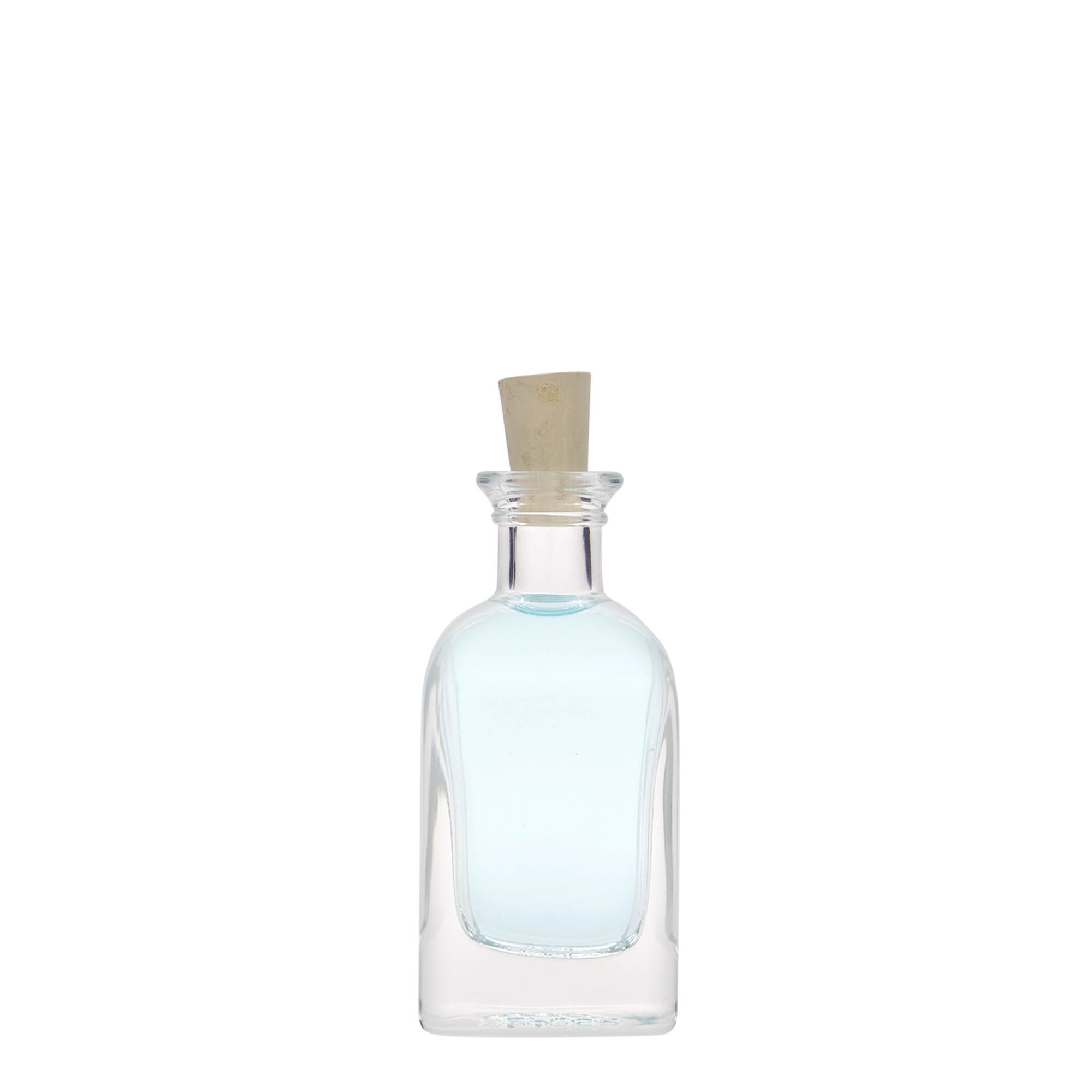 40 ml glasflaska apotekarhörnet, fyrkantig, öppning: kork 40 ml glasflaska apotekarhörnet, fyrkantig, öppning: kork