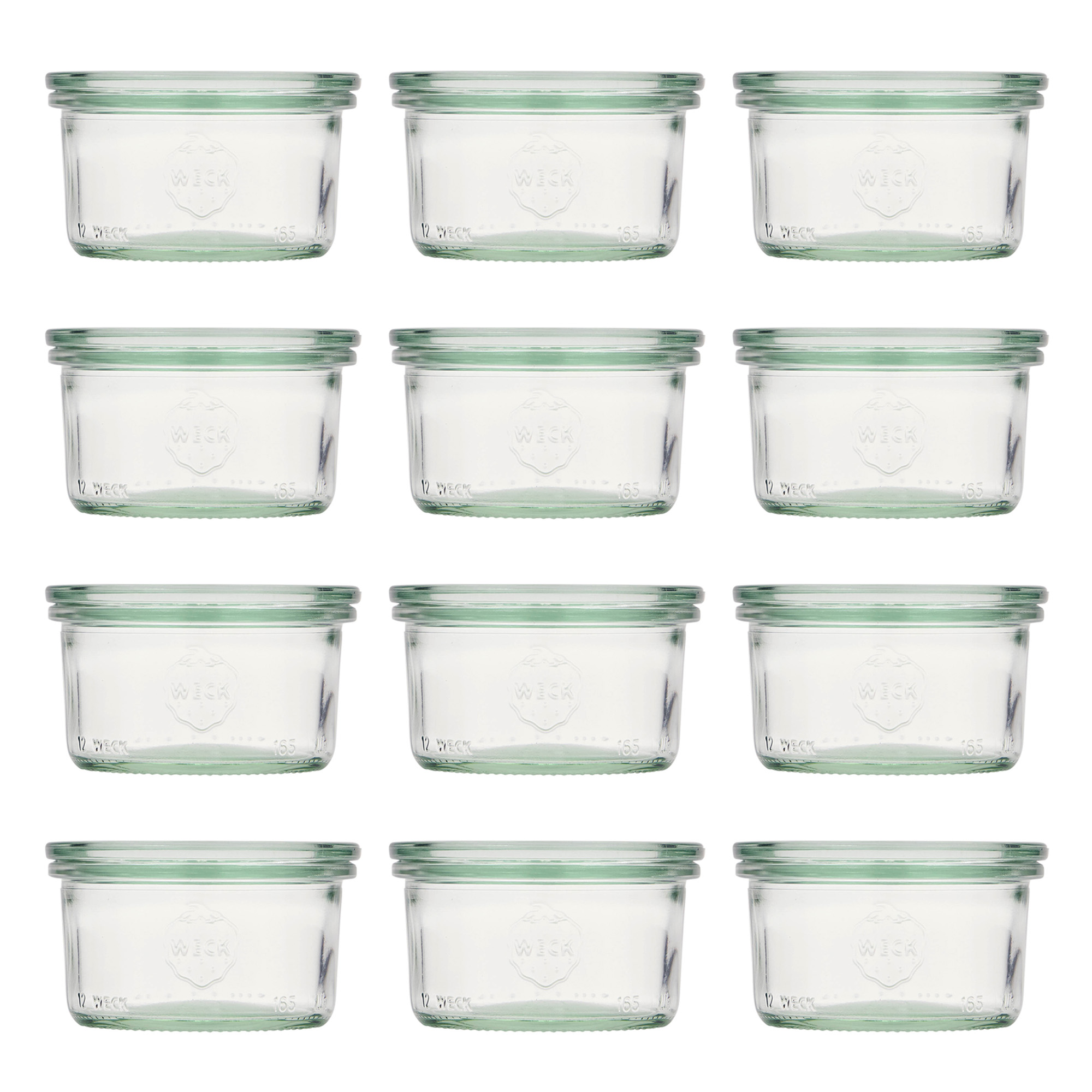 12x 165 ml WECK-störtglas med glaslock RR 80