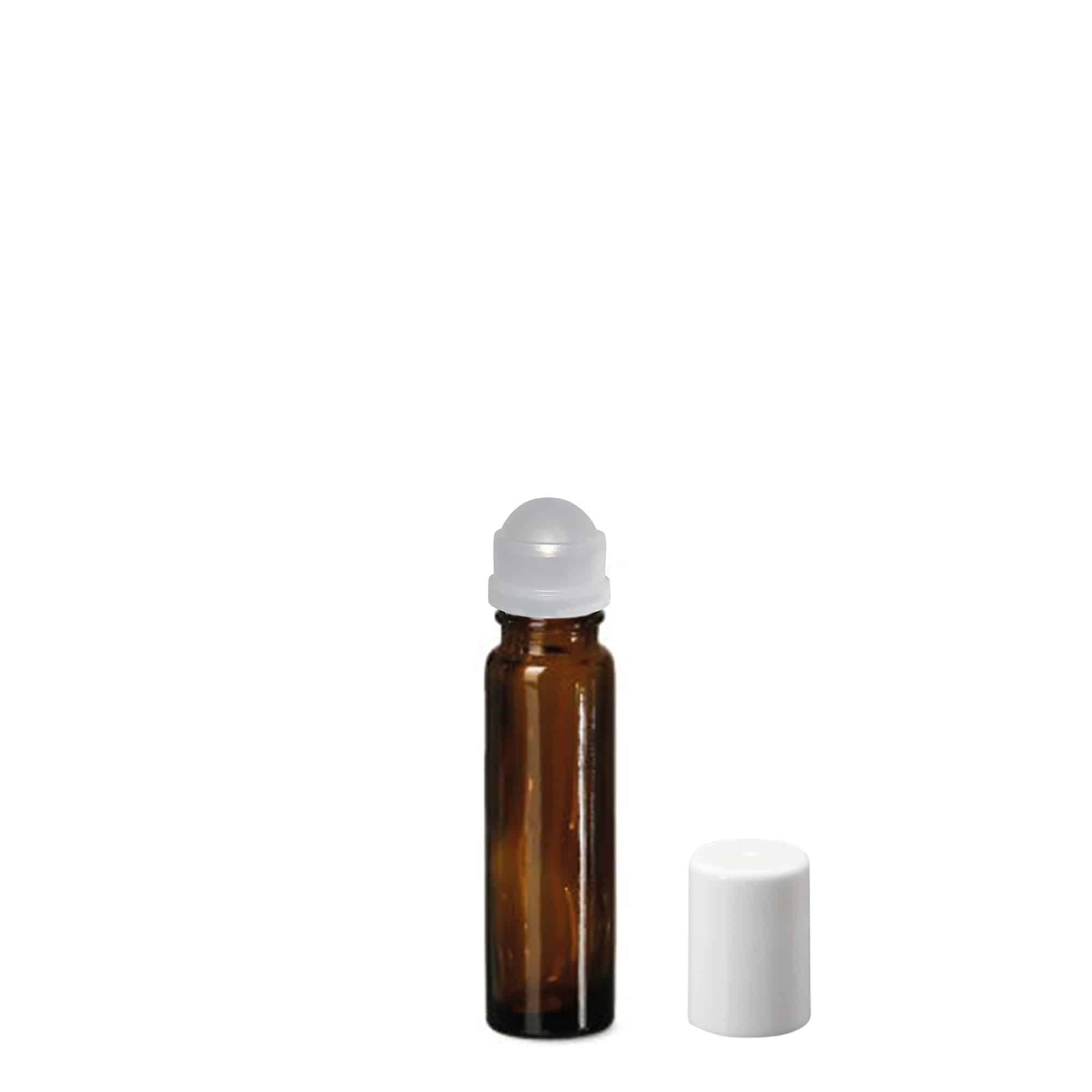 10 ml roll-on-flaska, glas, brun, öppning: skruvlock