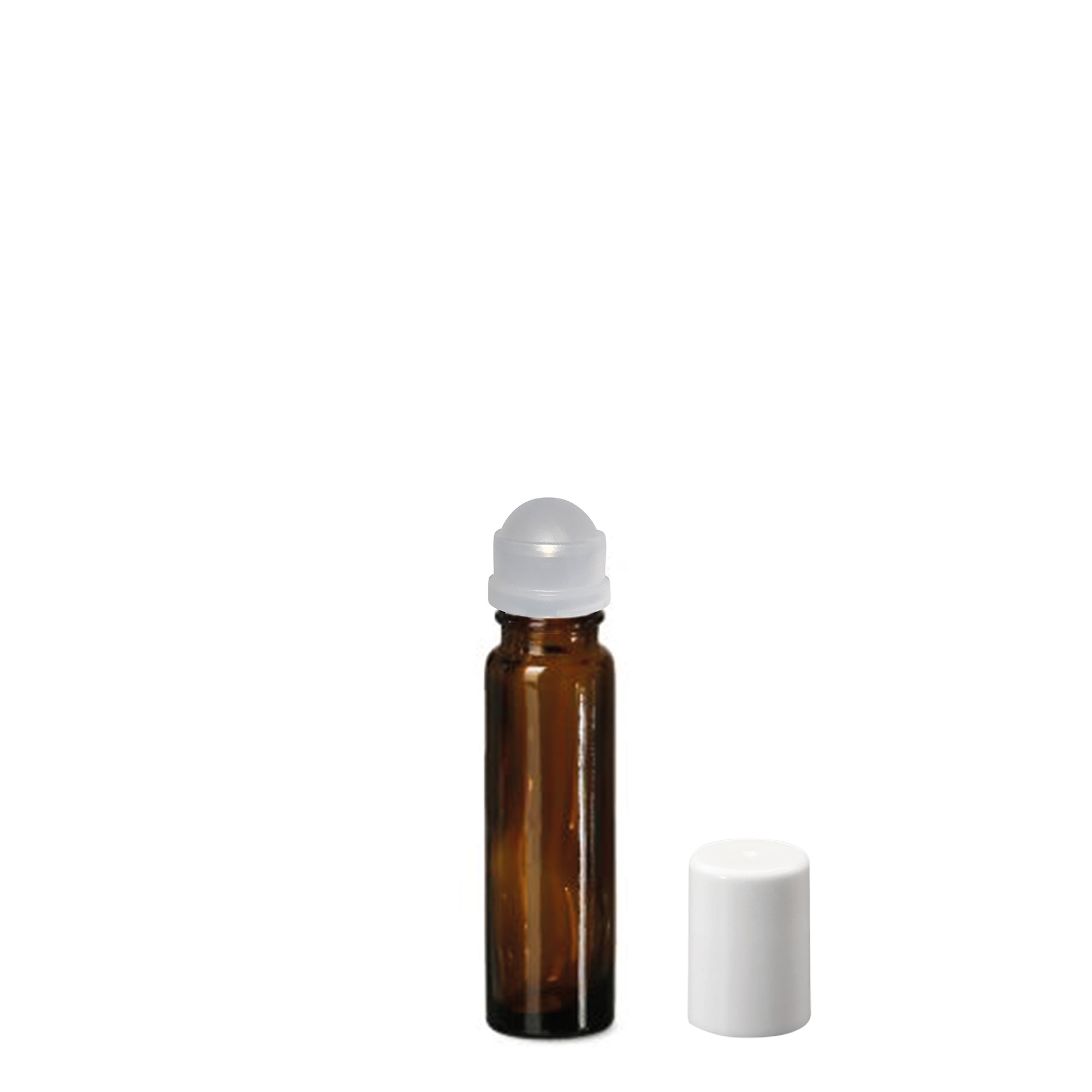 10 ml roll-on-flaska, glas, brun, öppning: skruvlock