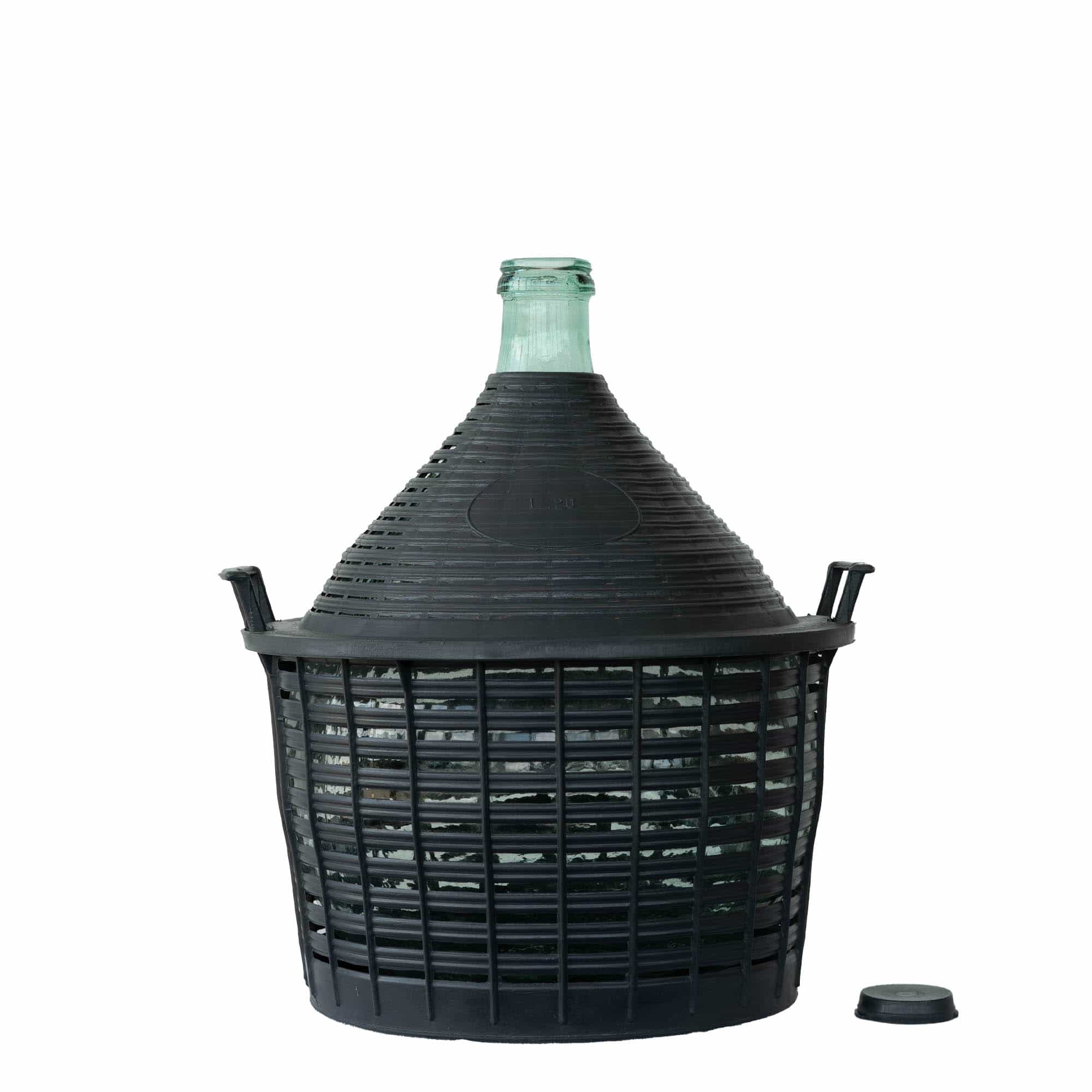 20 l ballongflaska med smal hals, glas, mynning: påhängslock