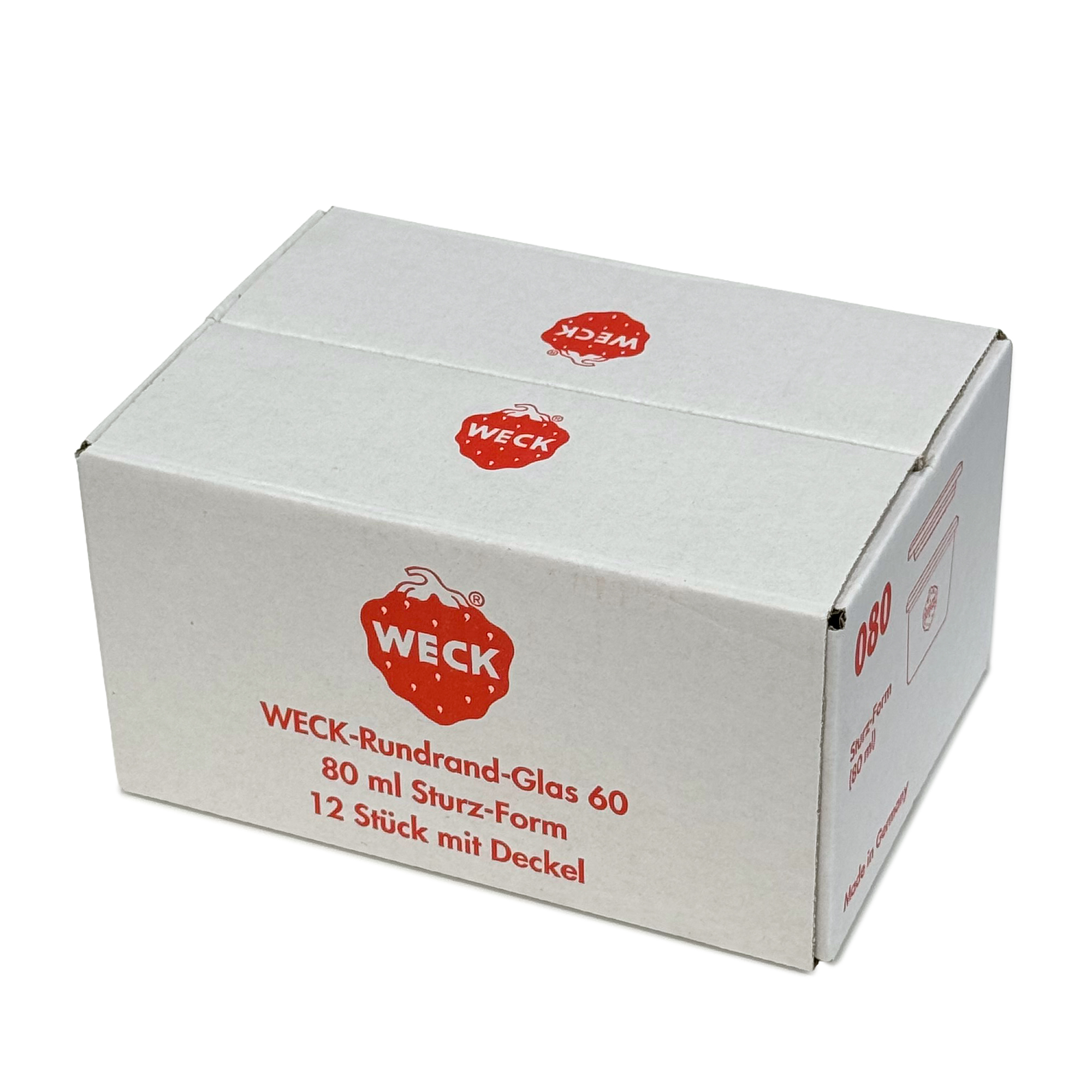 12x 80 ml WECK-störtglas med glaslock RR 60