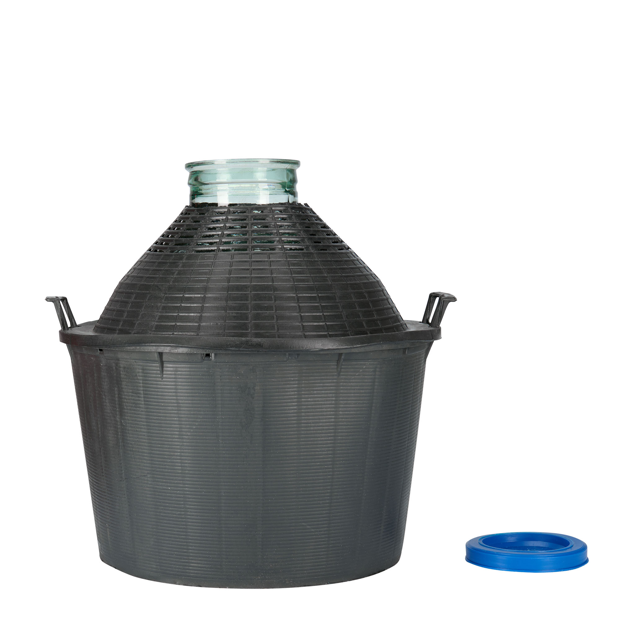 34 l ballongflaska vid hals, glas, mynning: påklämningslock 34 l ballongflaska vid hals, glas, mynning: påklämningslock