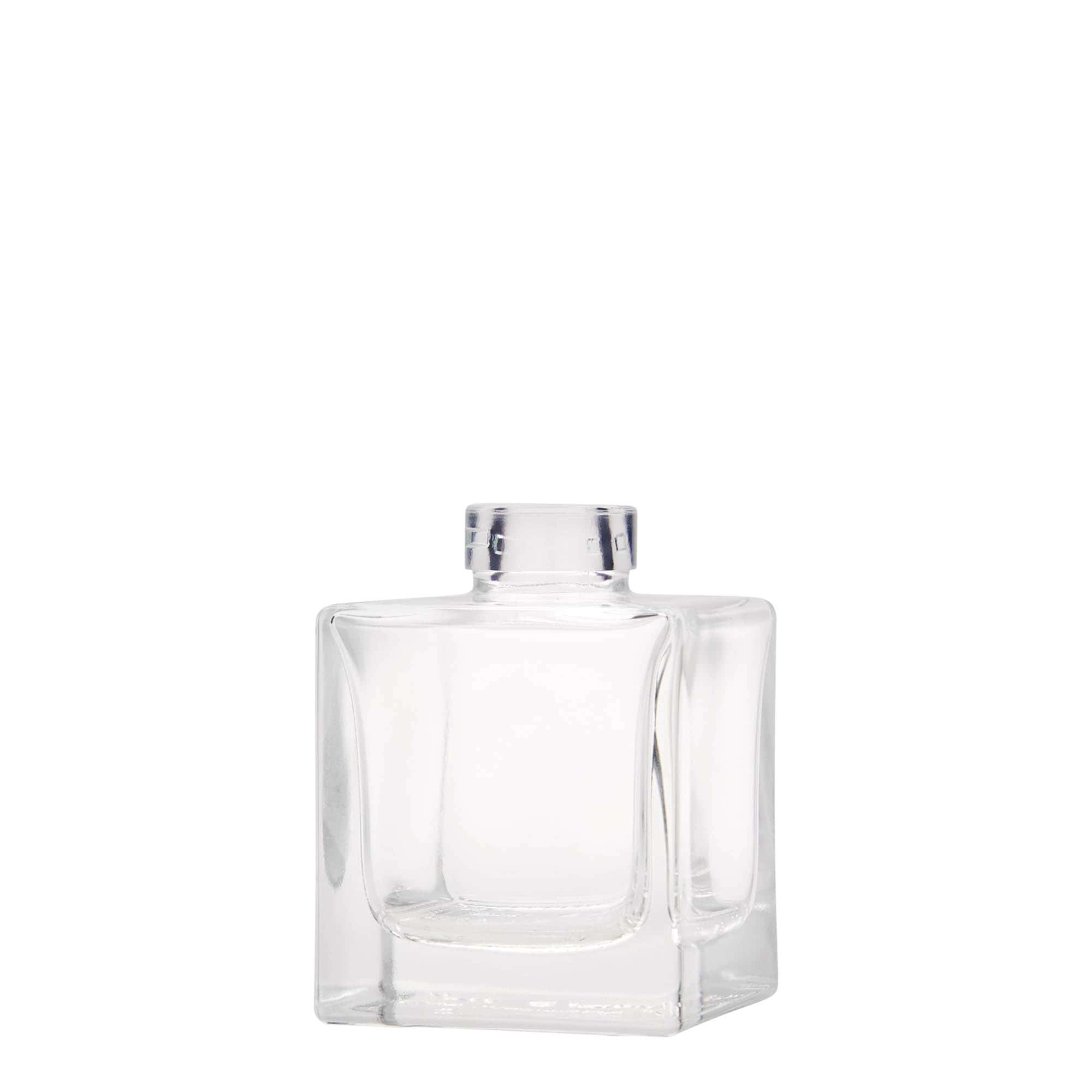 100 ml glasflaska 'Cube', kvadratisk, mynning: kork