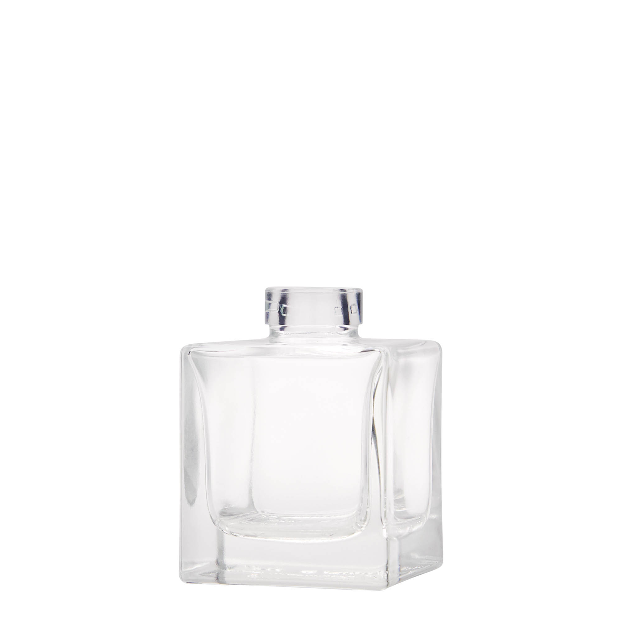 100 ml glasflaska 'Cube', kvadratisk, mynning: kork