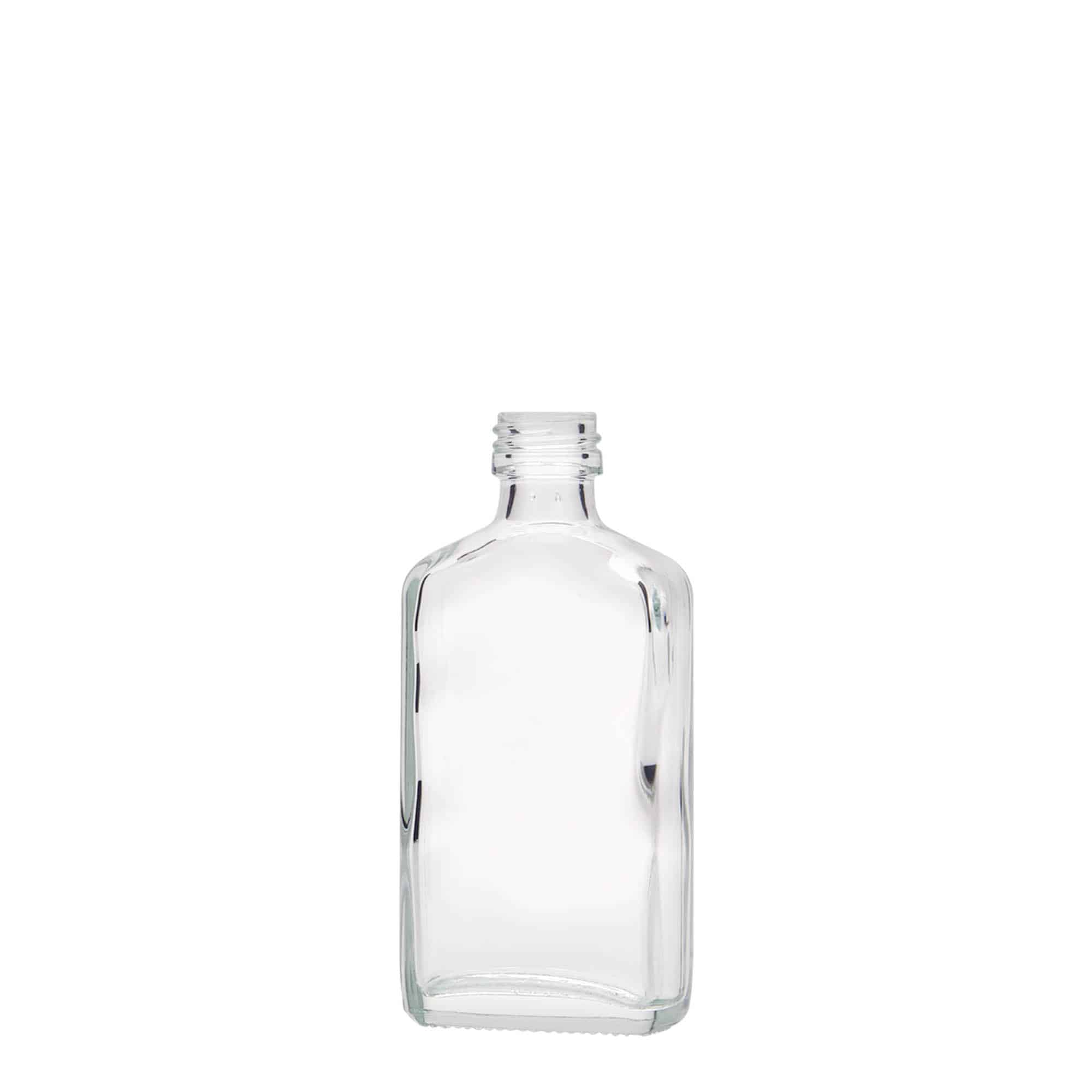 50 ml fickplunta, rektangulär, glas, mynning: PP 18