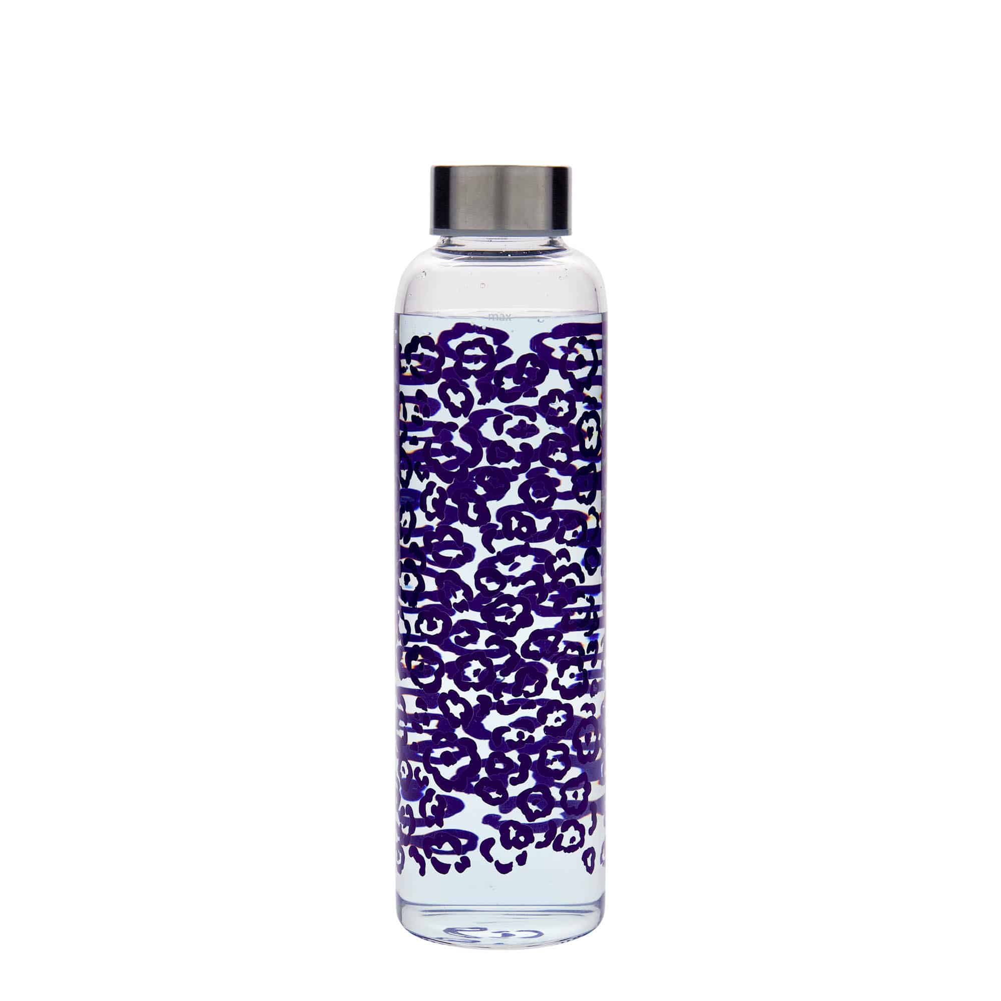 500 ml dricksflaska 'Perseus', motiv: lila blommor, mynning: skruvkapsel