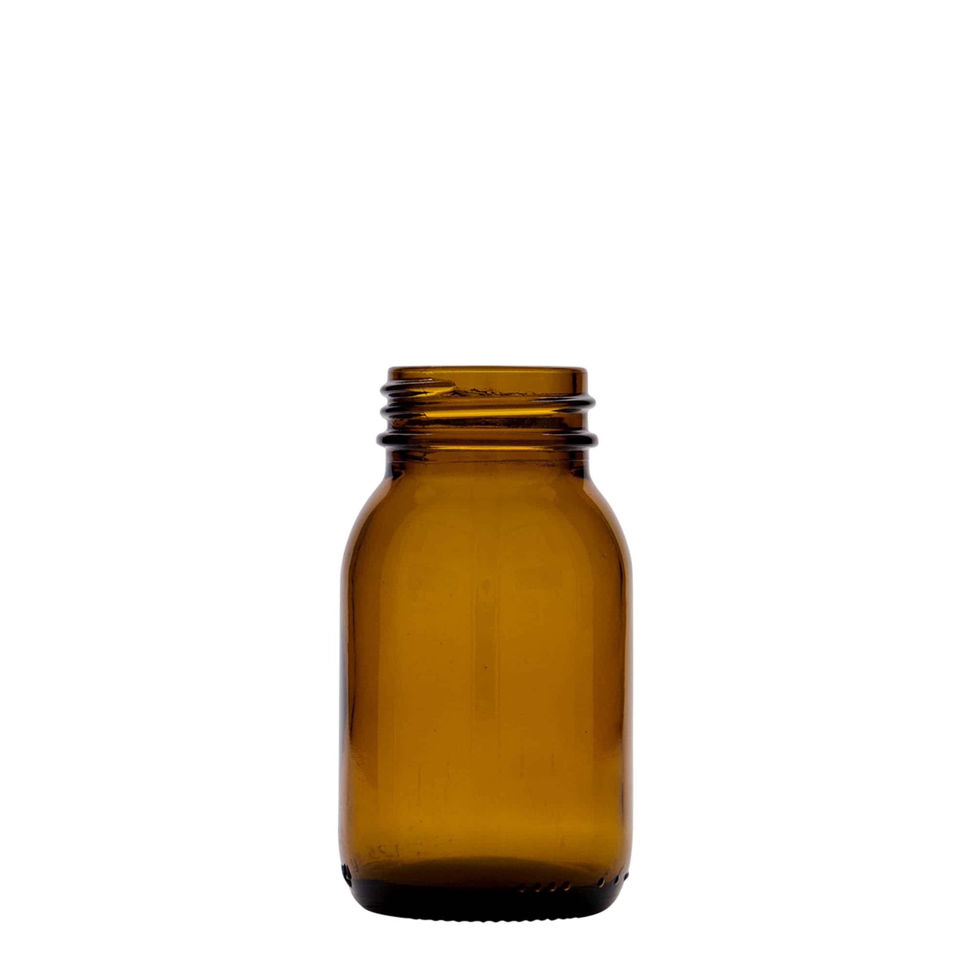 125 ml vid halsglas, brun, öppning: DIN 40