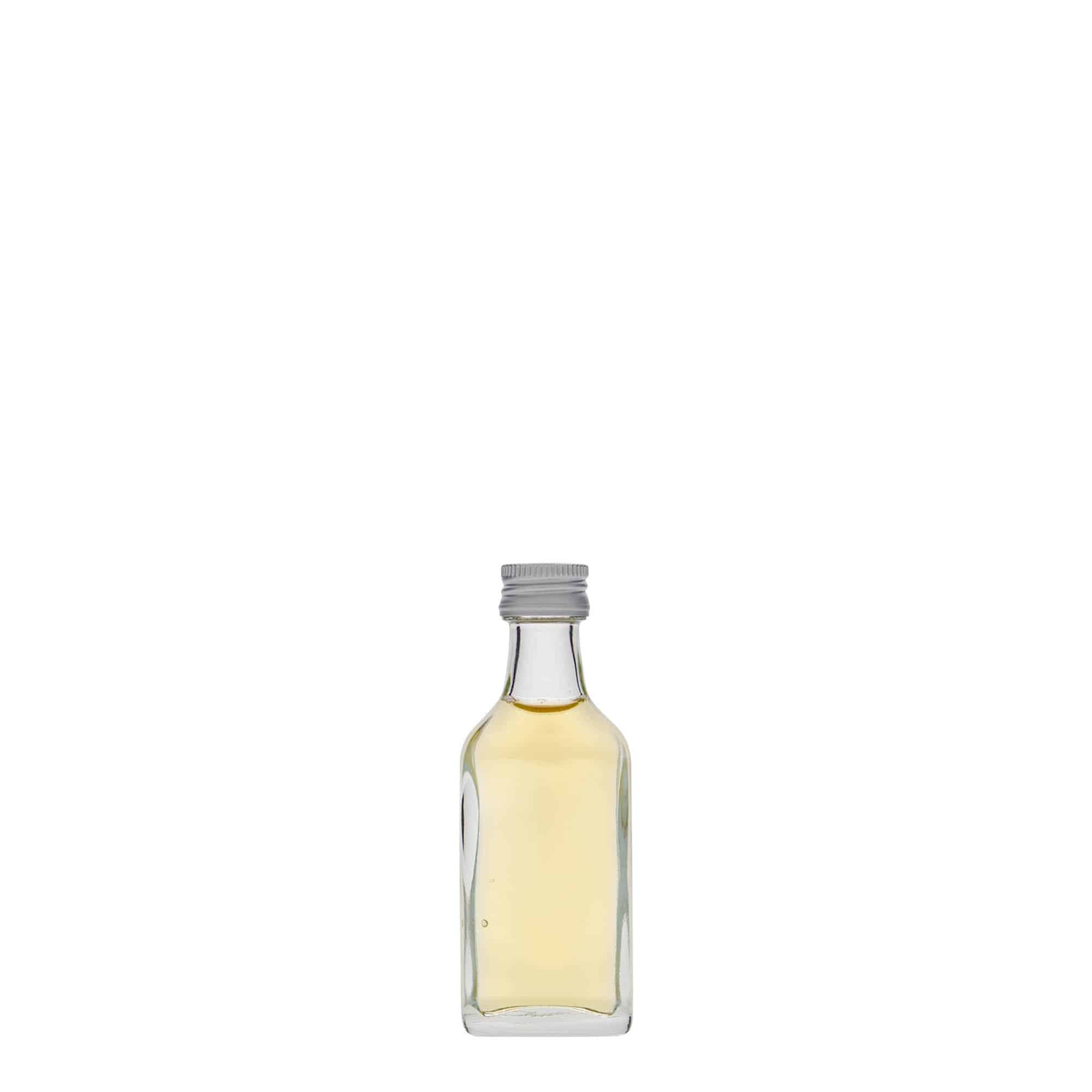 20 ml fickflaska, rektangulär, glas, öppning: PP 18