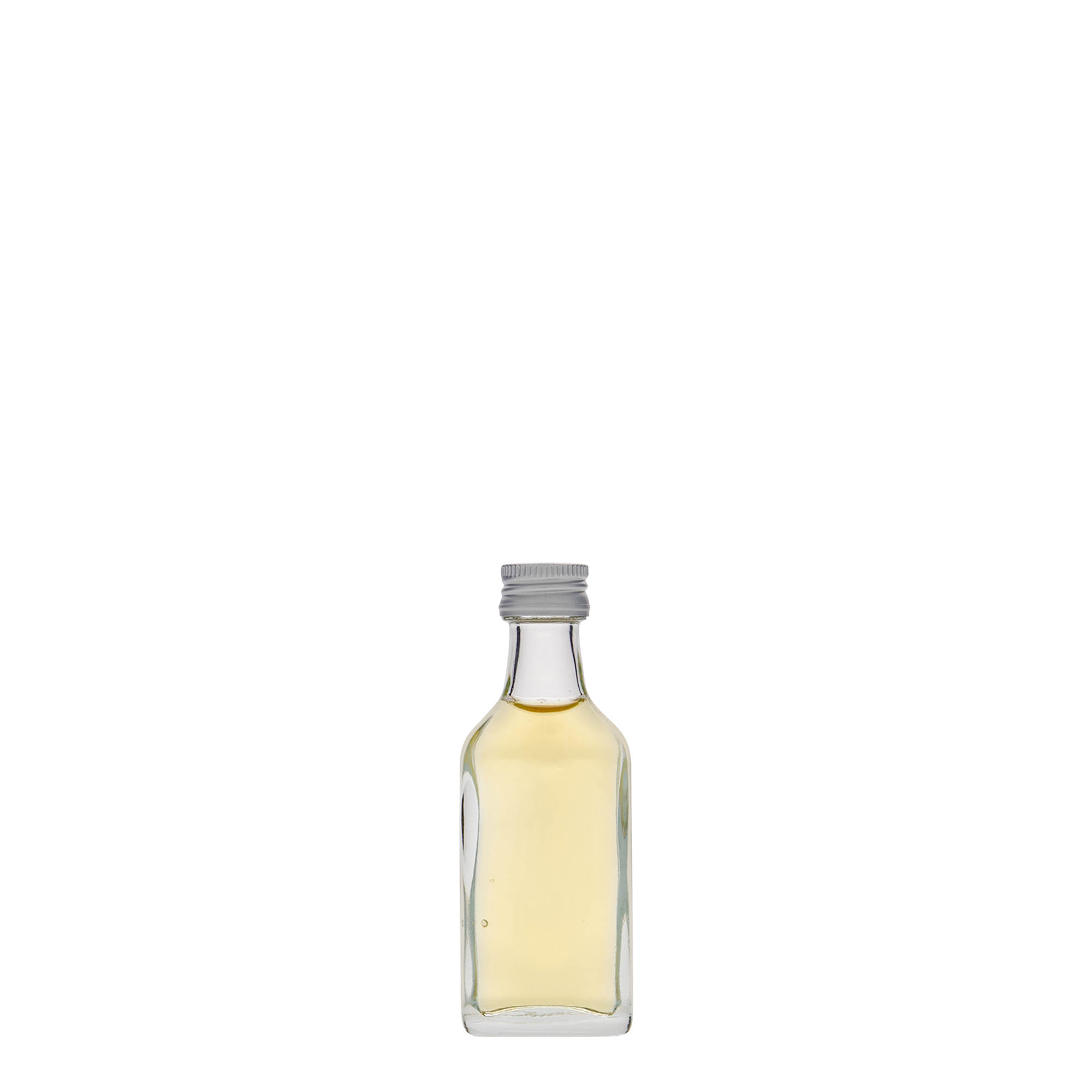 20 ml fickflaska, rektangulär, glas, öppning: PP 18