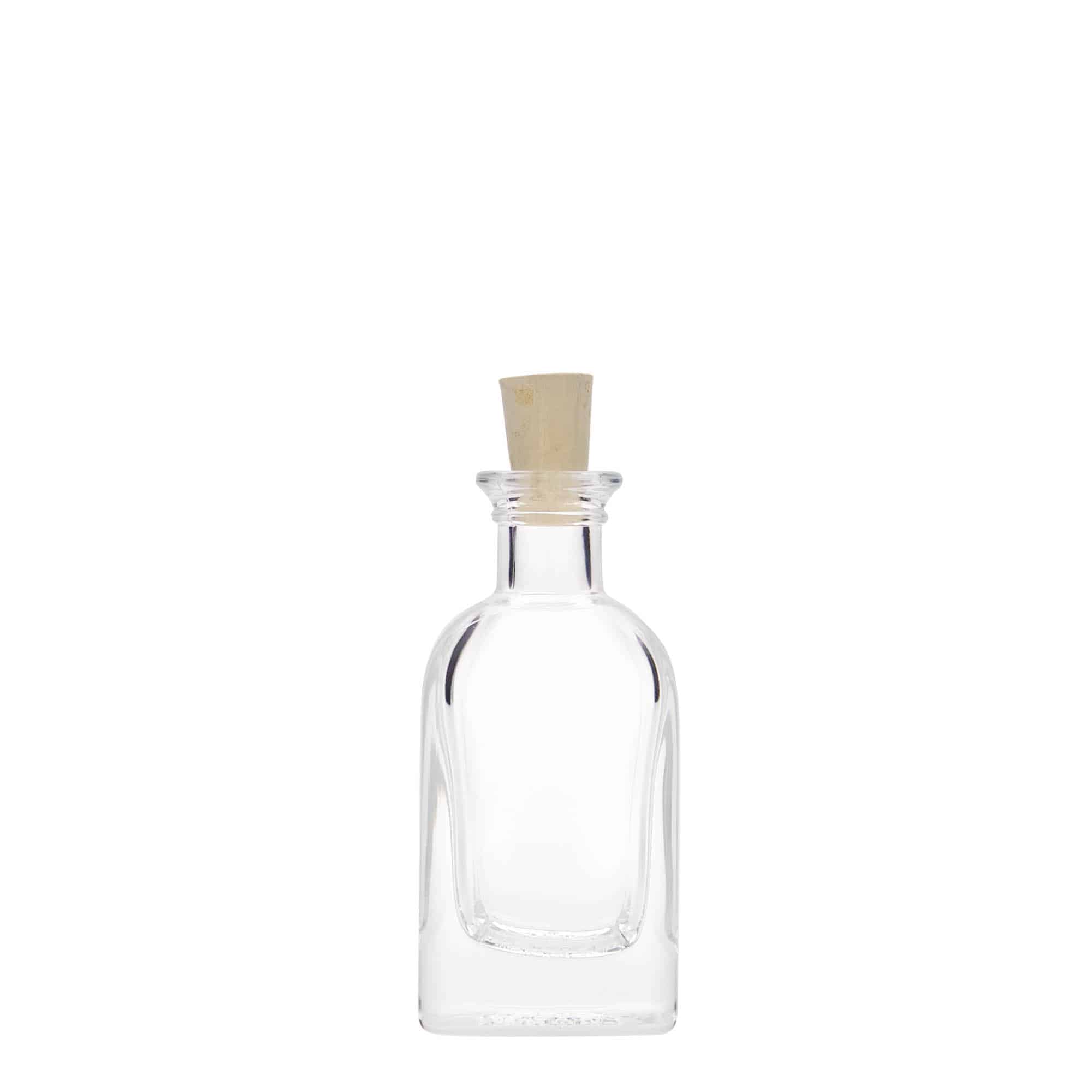 40 ml apoteksglasflaska Carré, kvadratisk, mynning: kork