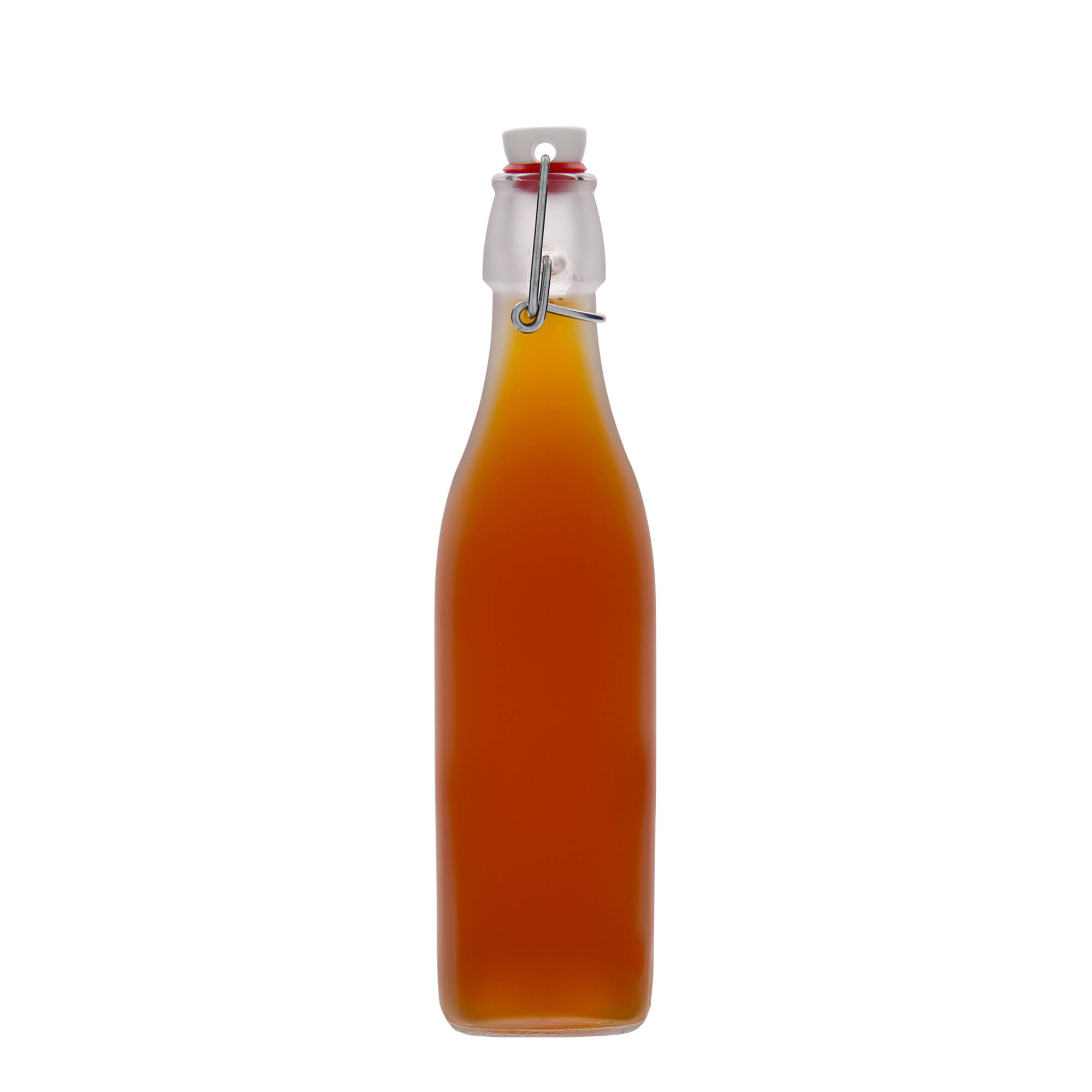 500 ml glasflaska 'Swing, kvadratisk, vit, mynning: bygelstängning' 500 ml glasflaska 'Swing, kvadratisk, vit, mynning: bygelstängning'