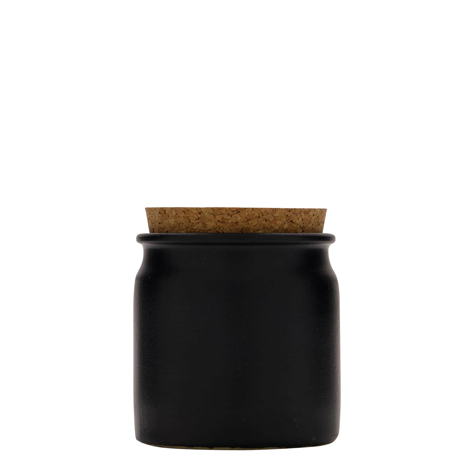 160 ml stengodskruka, keramik, svart, mynning: kork