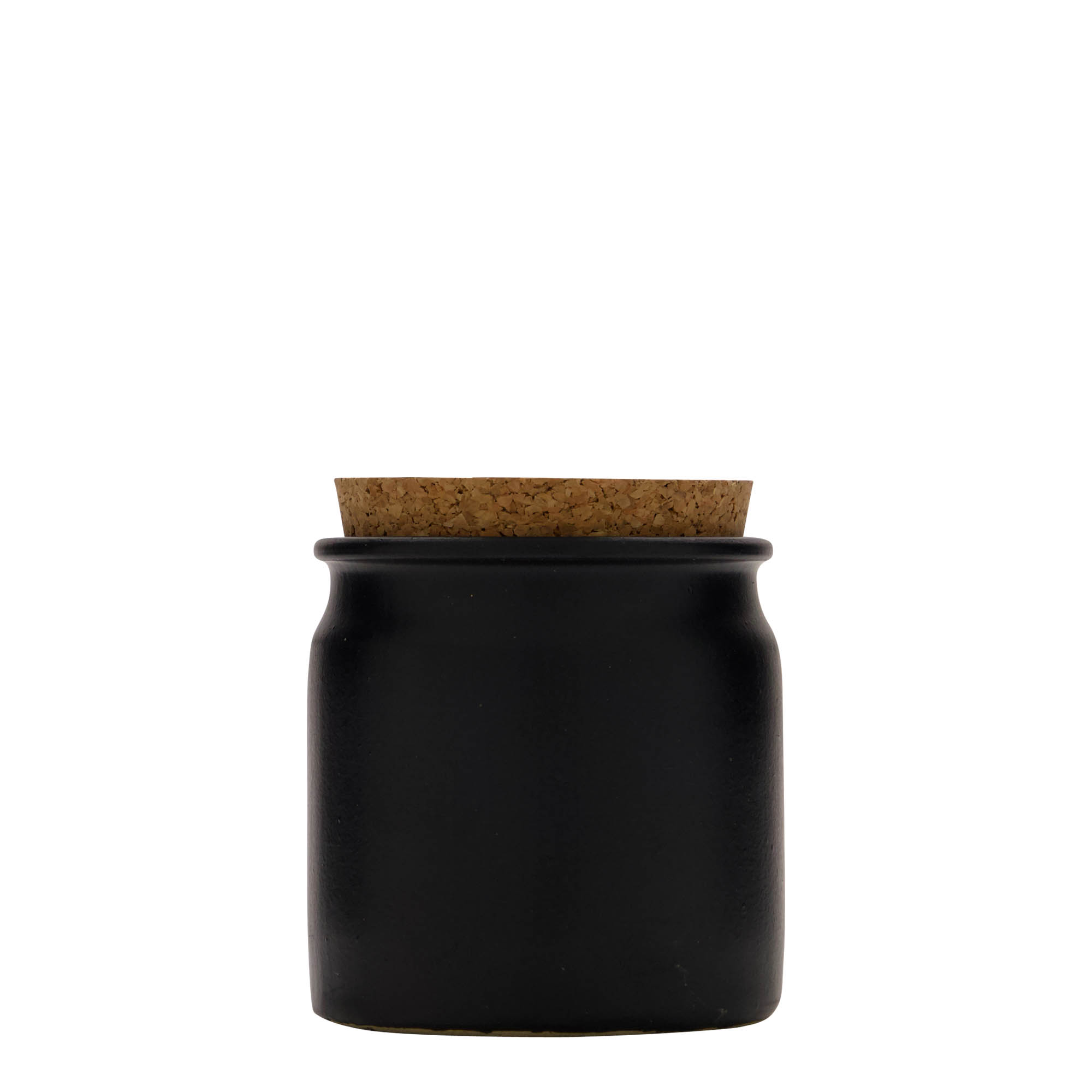 160 ml stengodskruka, keramik, svart, mynning: kork
