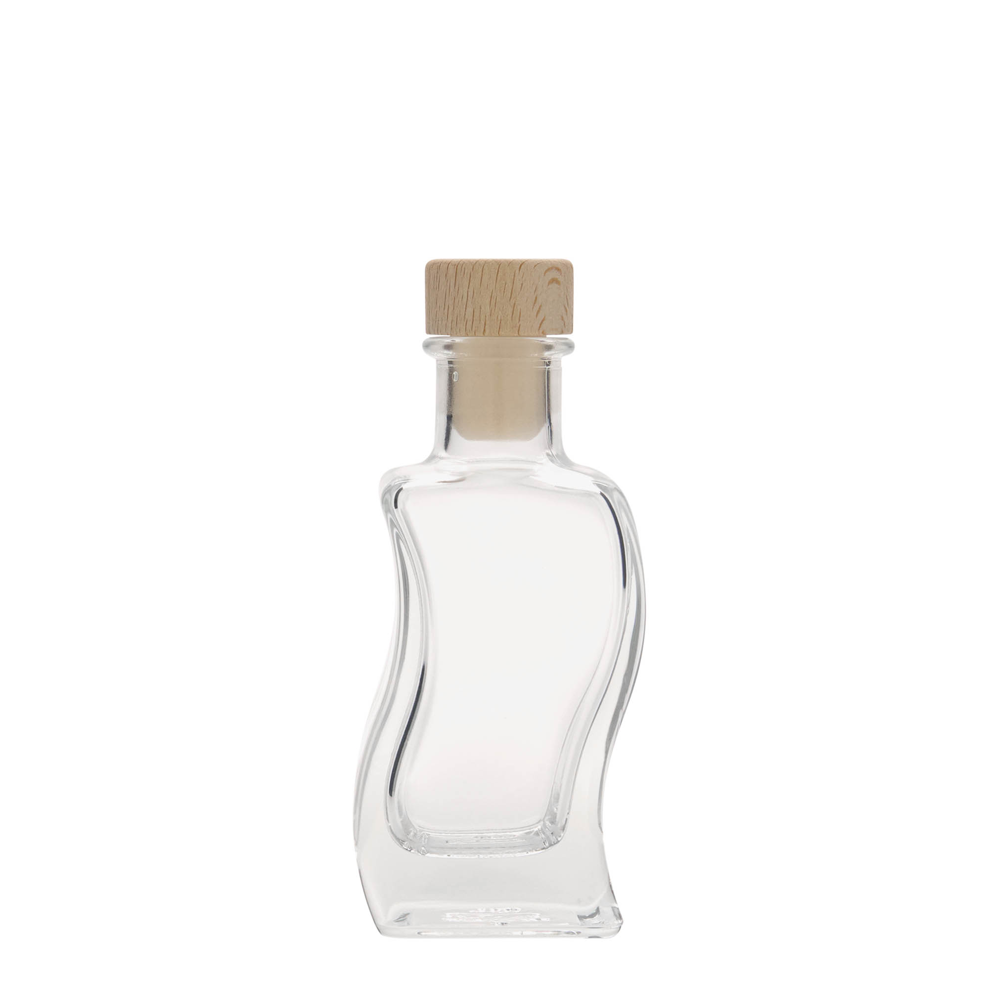 100 ml glasflaska 'Våg', fyrkantig, öppning: kork 100 ml glasflaska 'Våg', fyrkantig, öppning: kork