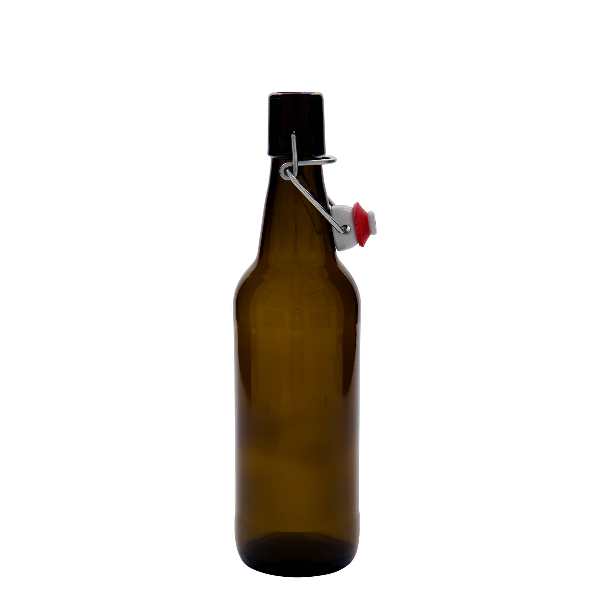 500 ml ölflaska, glas, brun, mynning: patentkork 500 ml ölflaska, glas, brun, mynning: patentkork