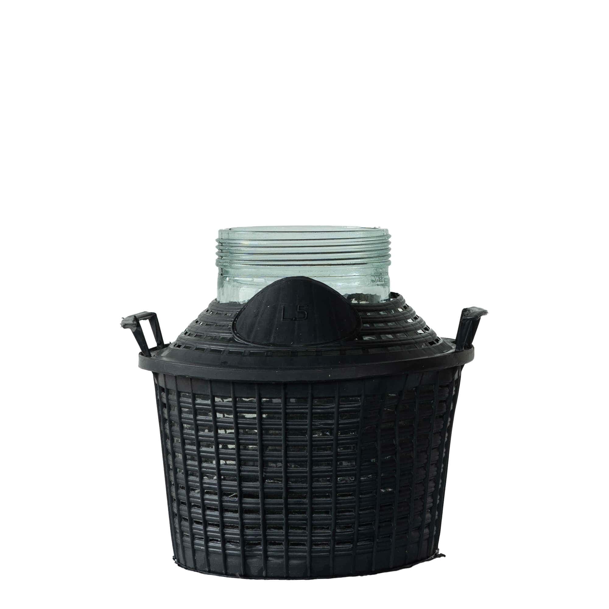 5 l ballongflaska med vid hals, glas, öppning: skruvlock