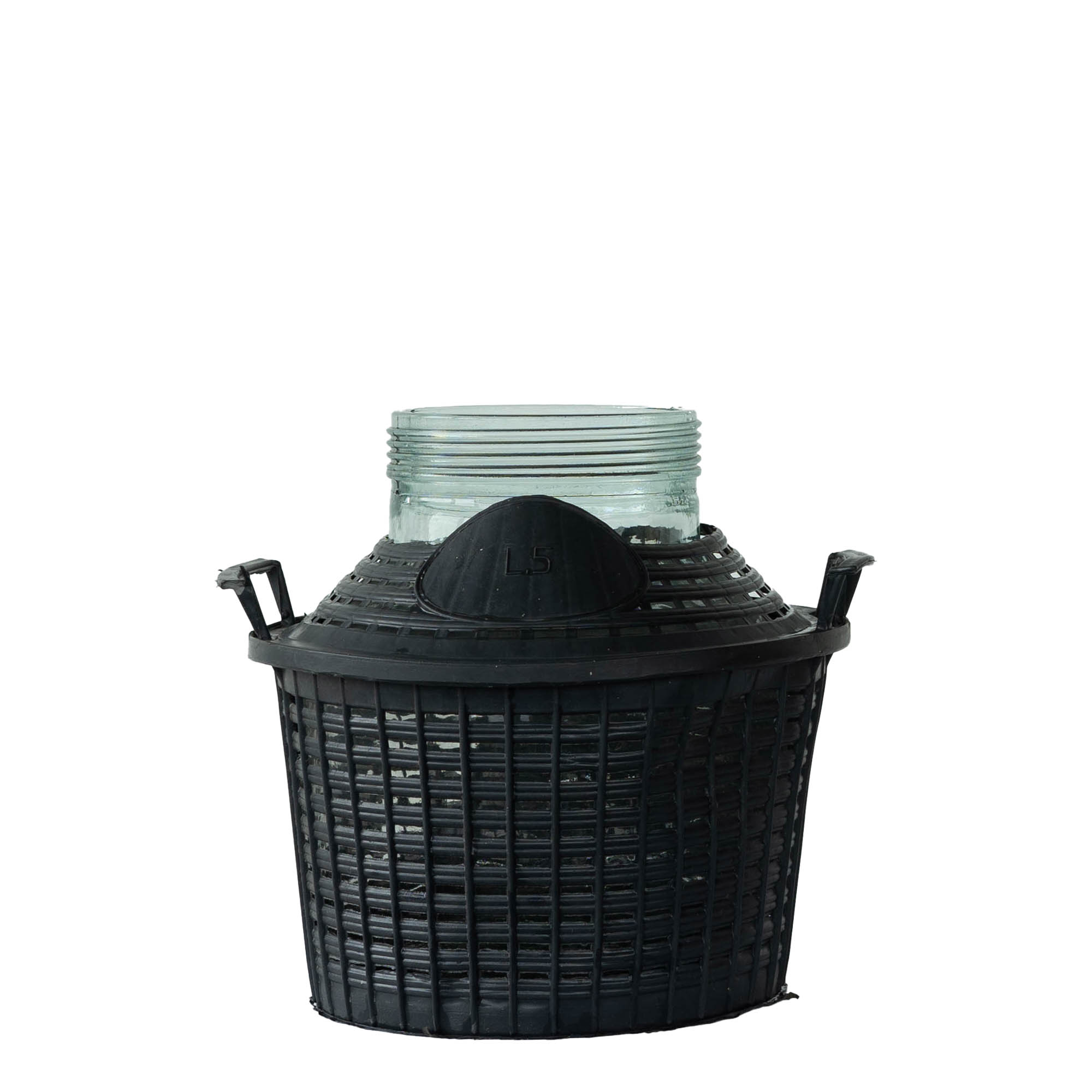 5 l ballongflaska med vid hals, glas, öppning: skruvlock 5 l ballongflaska med vid hals, glas, öppning: skruvlock