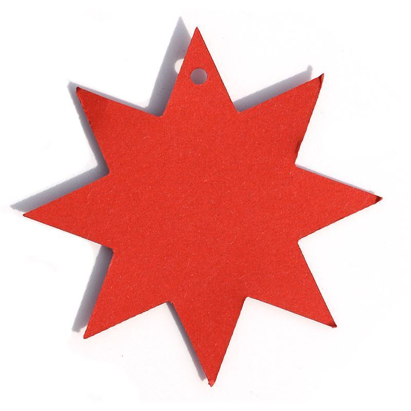 Hängande etikett stjärna, röd