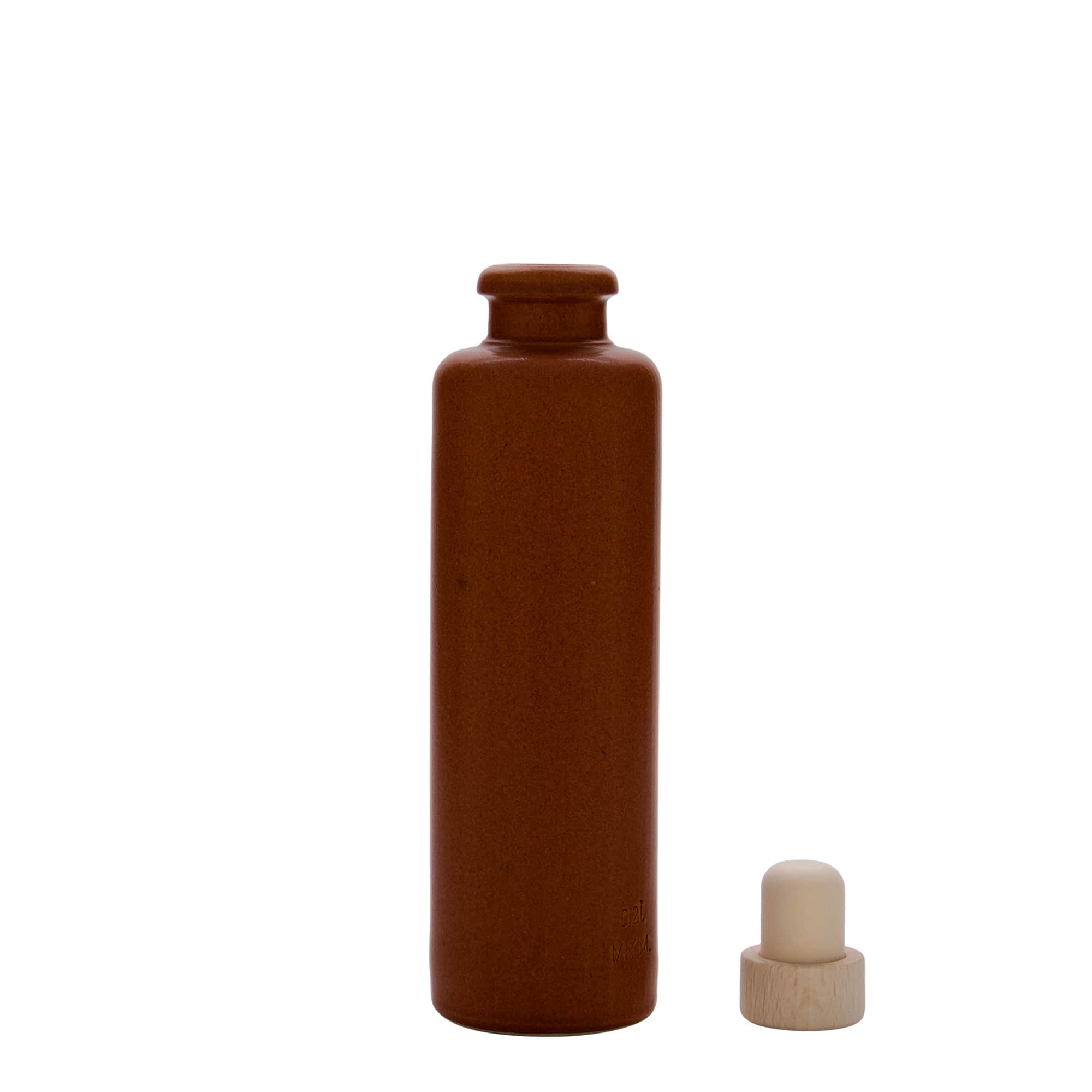 200 ml lertunna, stengods, rödbrun, öppning: kork
