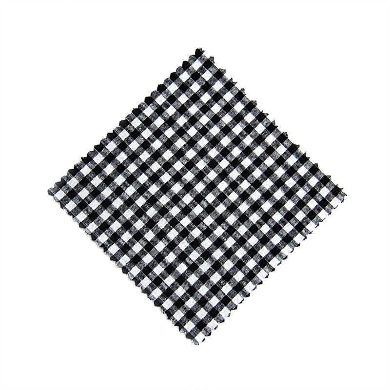 Rutig tygrundel för syltburk 12x12, kvadratisk, textil, svart, mynning: TO38-TO53 Rutig tygrundel för syltburk 12x12, kvadratisk, textil, svart, mynning: TO38-TO53
