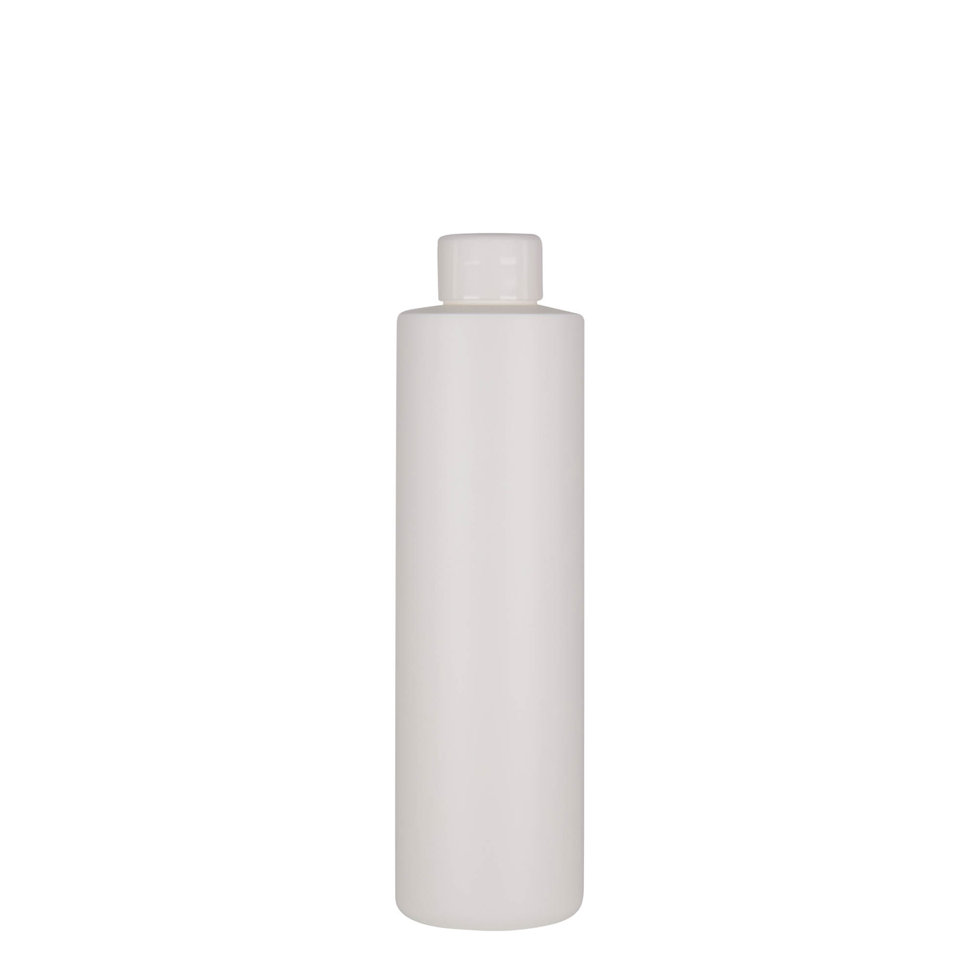 250 ml plastflaska 'Pipe', grön HDPE, vit, öppning: 24/410
