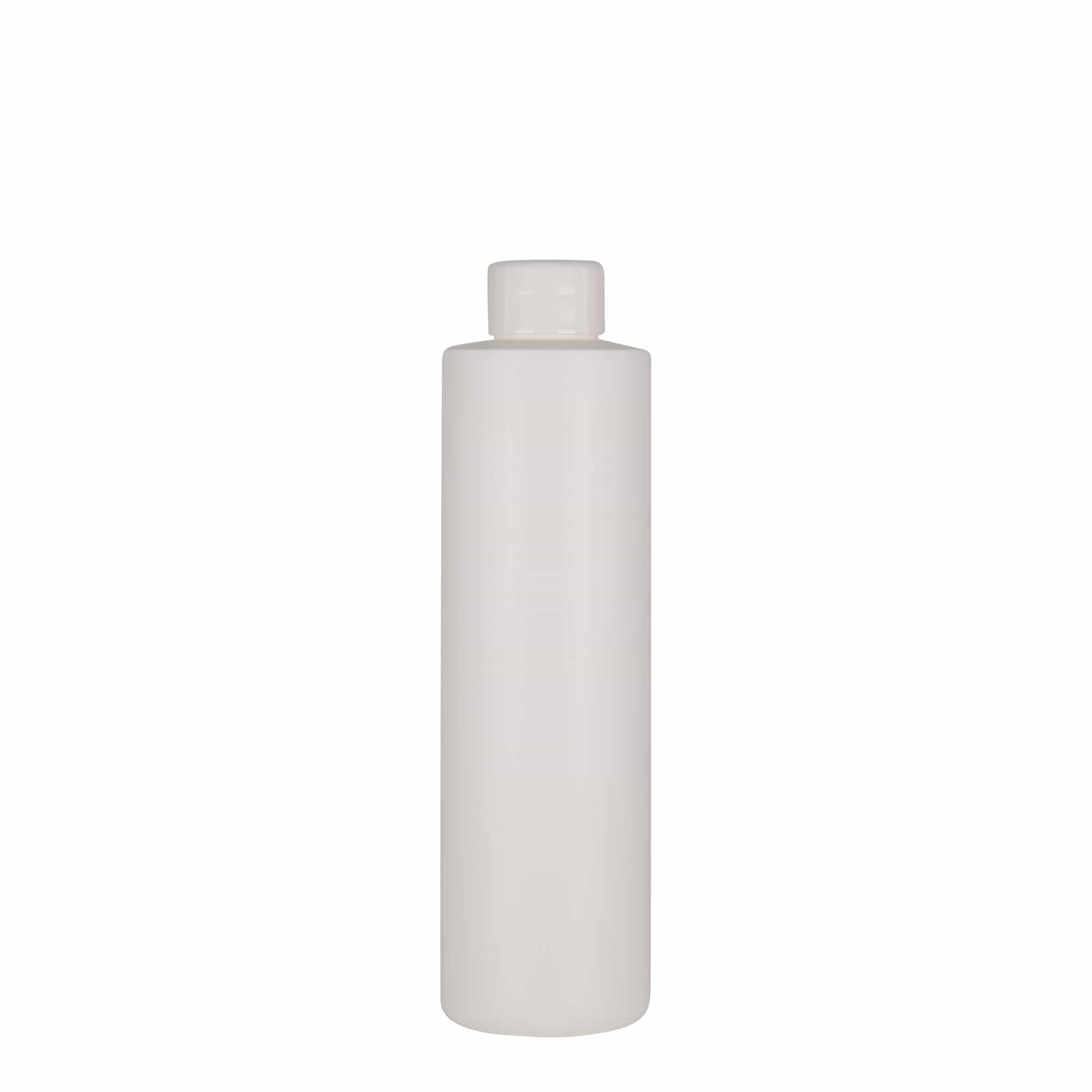 250 ml plastflaska 'Pipe', grön HDPE, vit, öppning: 24/410