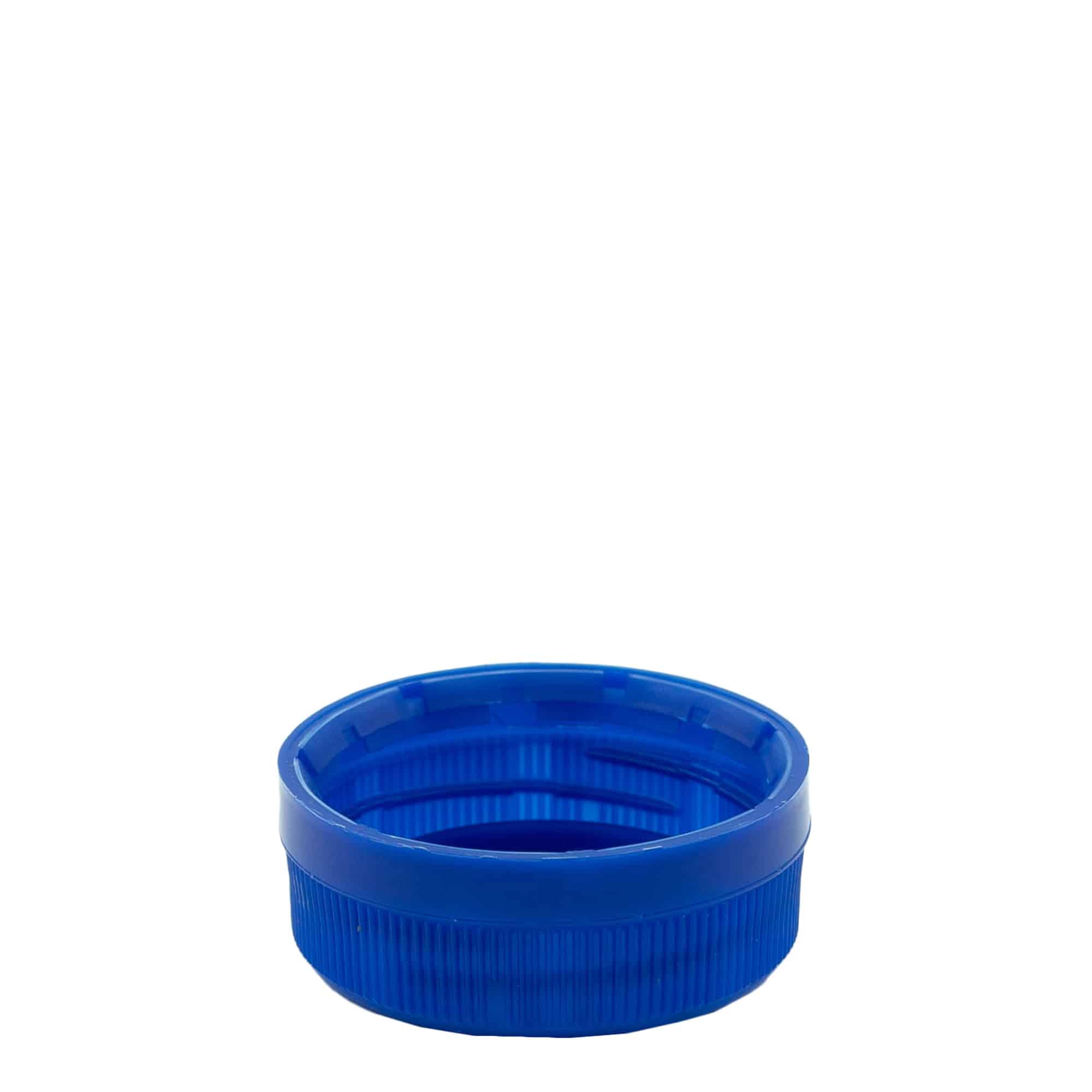 Skruvkapsel dubbelgänga, PE-plast, blå, för mynning: PET 38 mm