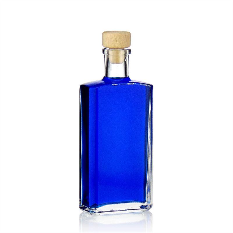 200 ml glasflaska 'Shiny', rektangulär, mynning: kork 200 ml glasflaska 'Shiny', rektangulär, mynning: kork