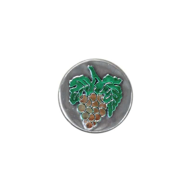 Tennetikett 'Druva', rund, metall, silver