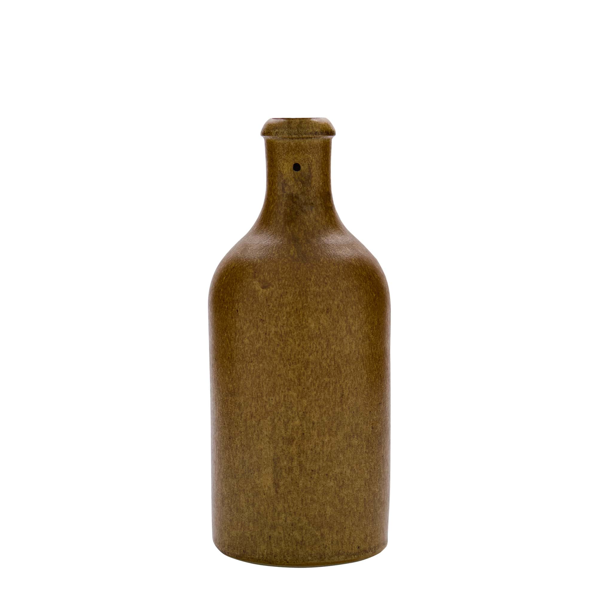 500 ml tonkrus, stengods, brun-kristall, mynning: bygelstängning