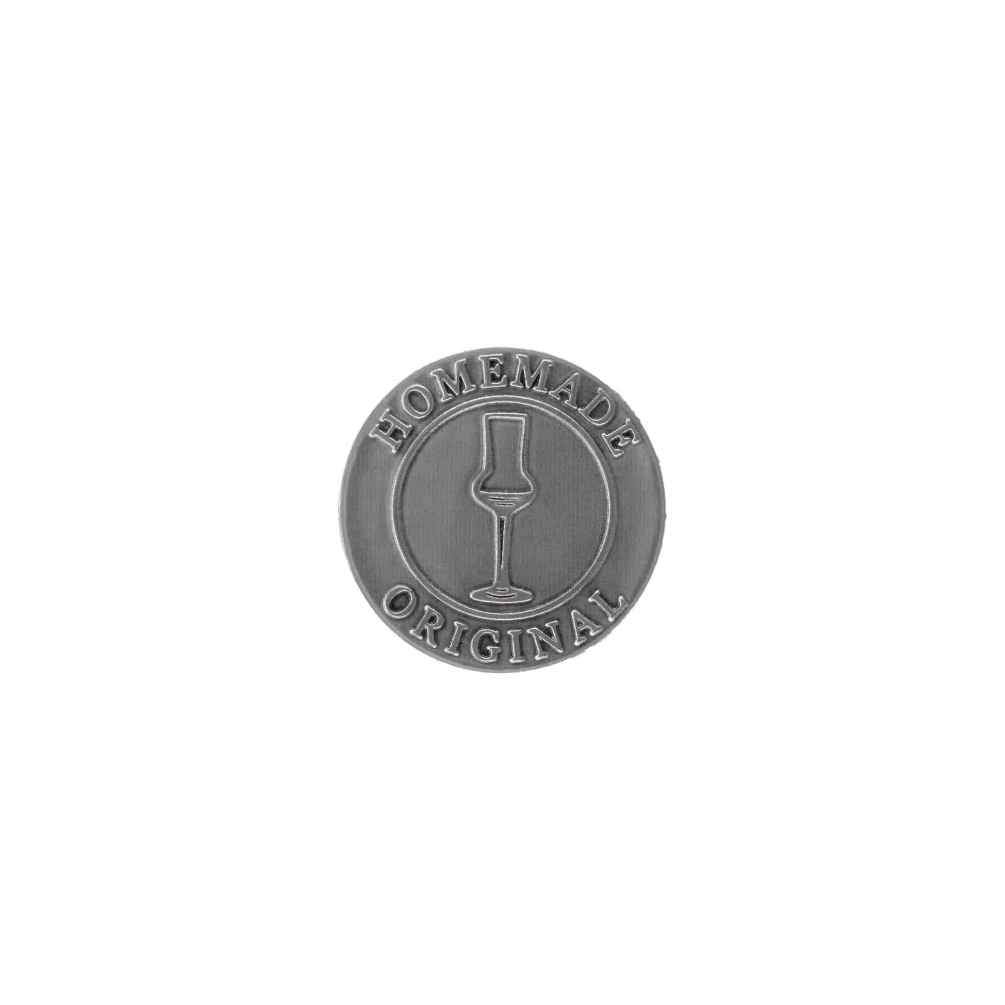 Tennetikett 'Original Home Made', rund, metall, silver