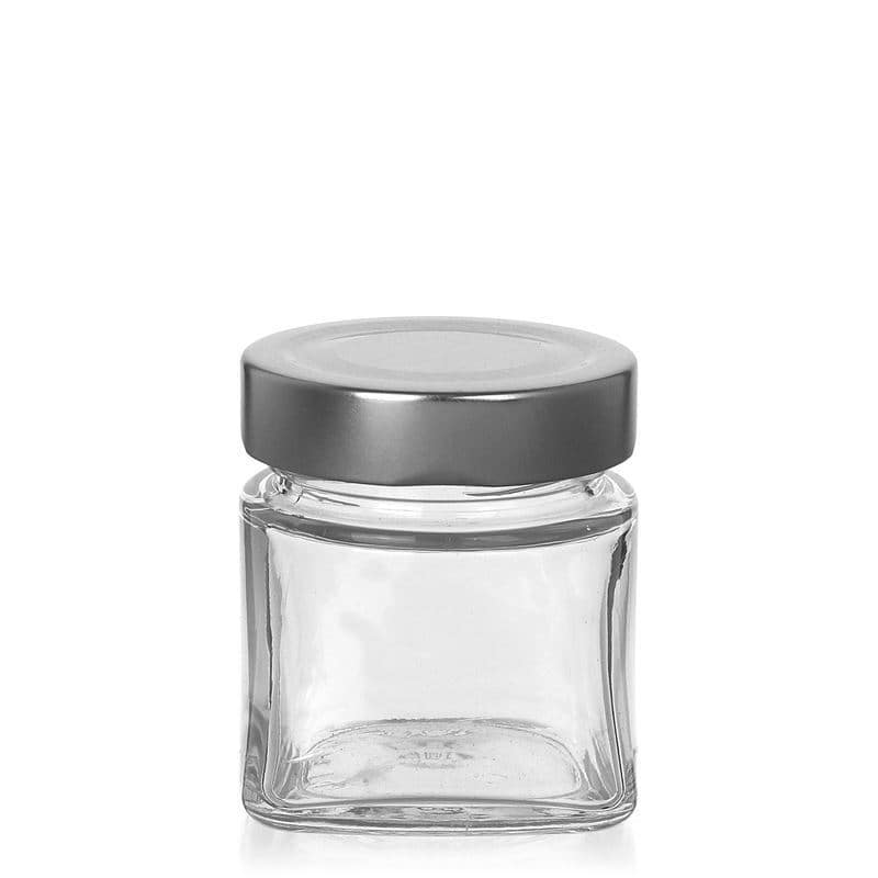 106 ml fyrkantig burk 'Luxor', mynning: deep twist off (DTO 58)