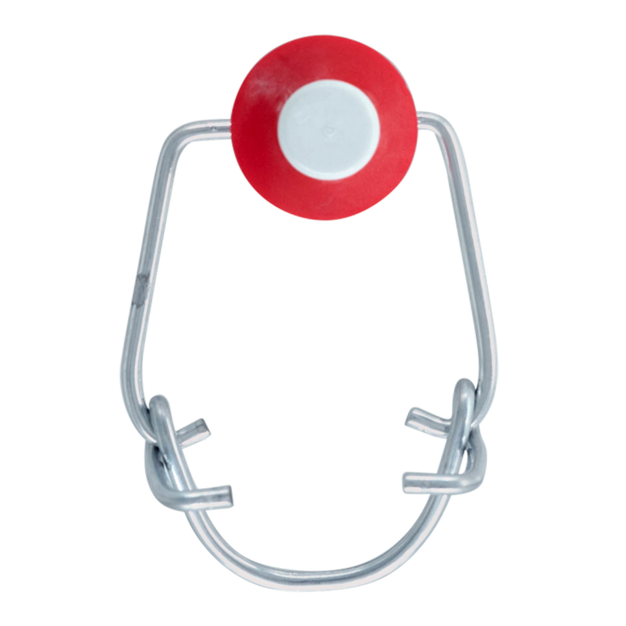 Standardbygelspänne, plast, röd-vit Standardbygelspänne, plast, röd-vit