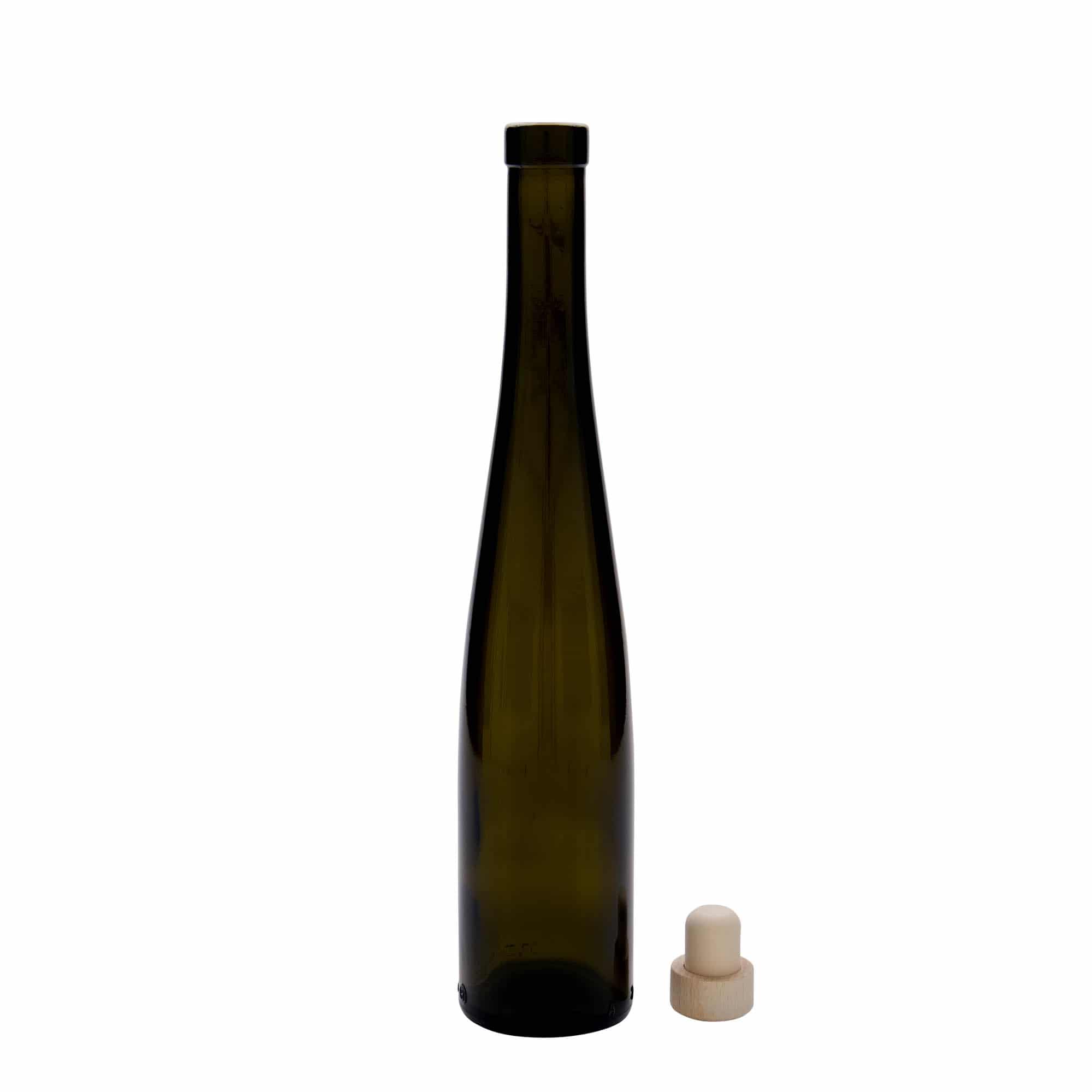 375 ml glasflaska 'Weinschlegel', antikgrön, mynning: kork