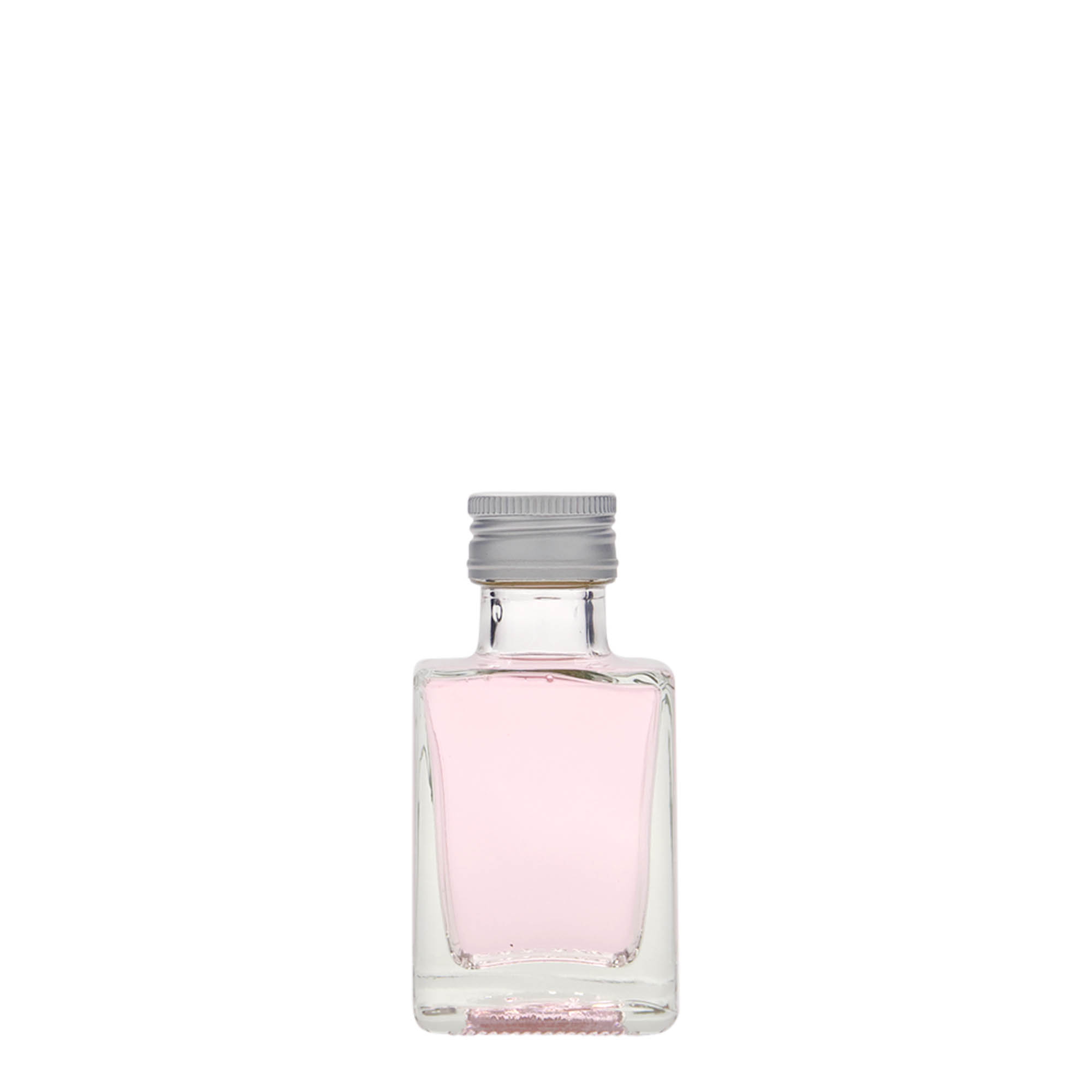 50 ml glasflaska 'Cube', kvadratisk, mynning: PP 24 50 ml glasflaska 'Cube', kvadratisk, mynning: PP 24