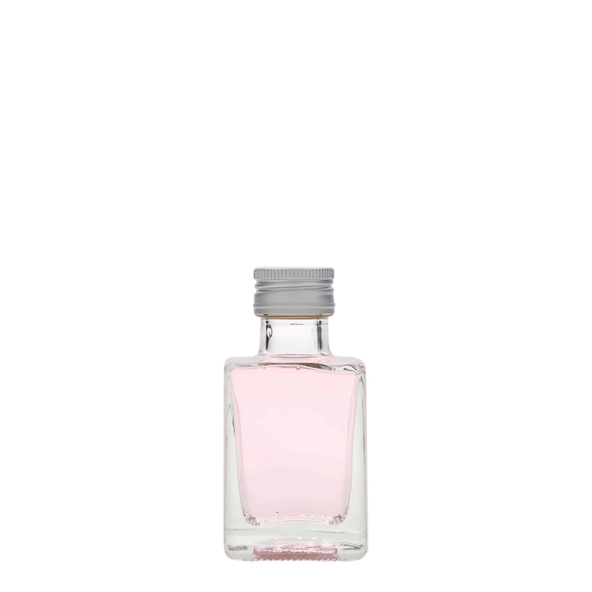 50 ml glasflaska 'Cube', kvadratisk, mynning: PP 24 50 ml glasflaska 'Cube', kvadratisk, mynning: PP 24