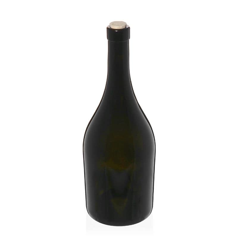 750 ml vinflaska 'Exclusive', antikgrön, mynning: kork