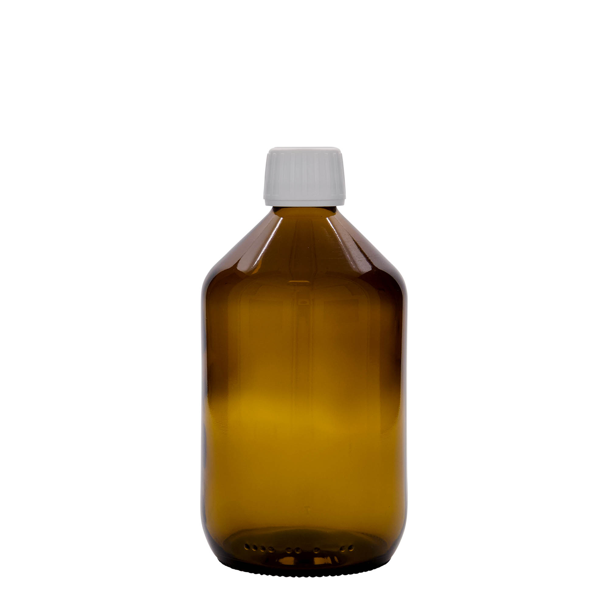 500 ml medicinflaska, brun, glas, öppning: PP 28