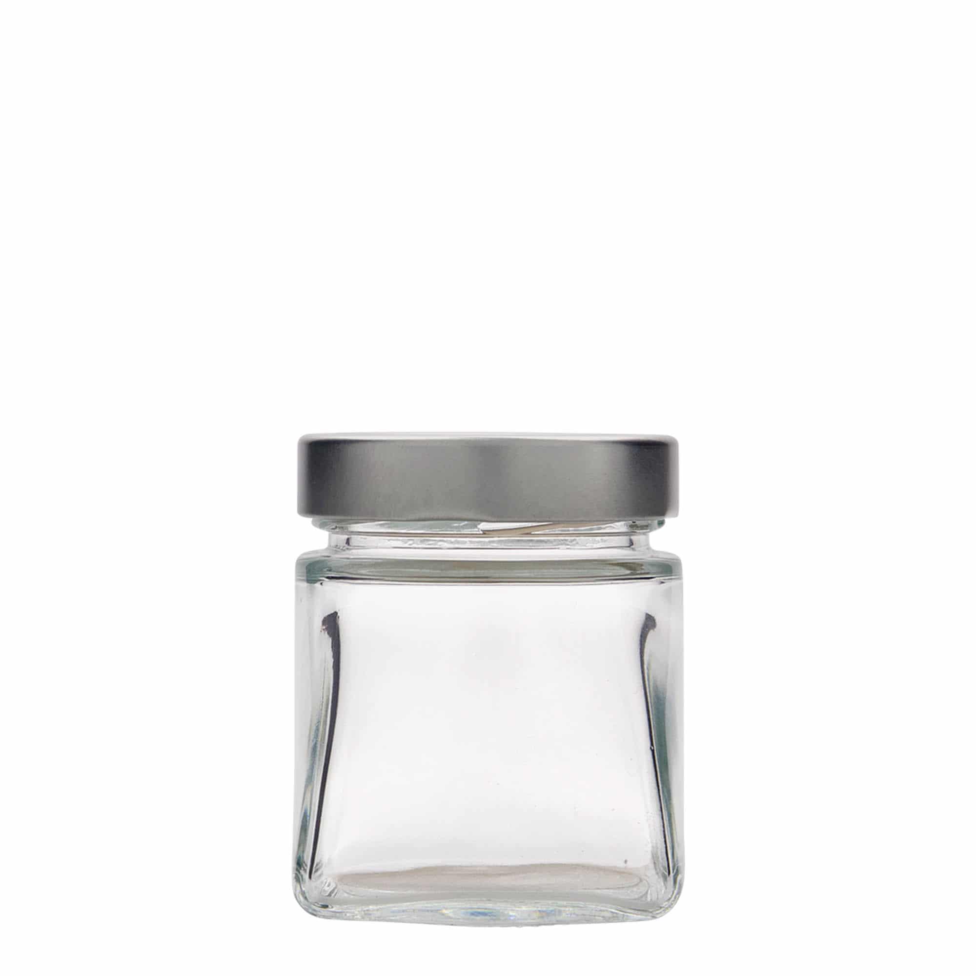 212 ml fyrkantig burk 'Luxor', mynning: djupt twist off (DTO 63)