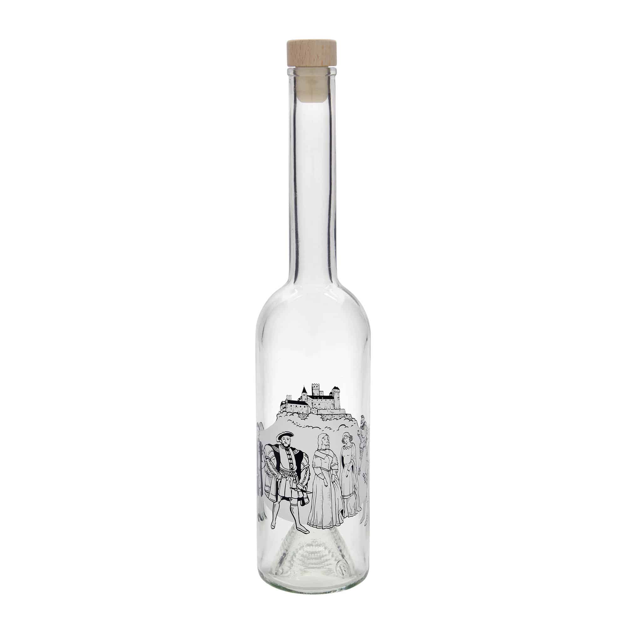 500 ml Glasflaska 'Opera', motiv: Medeltiden, öppning: Kork
