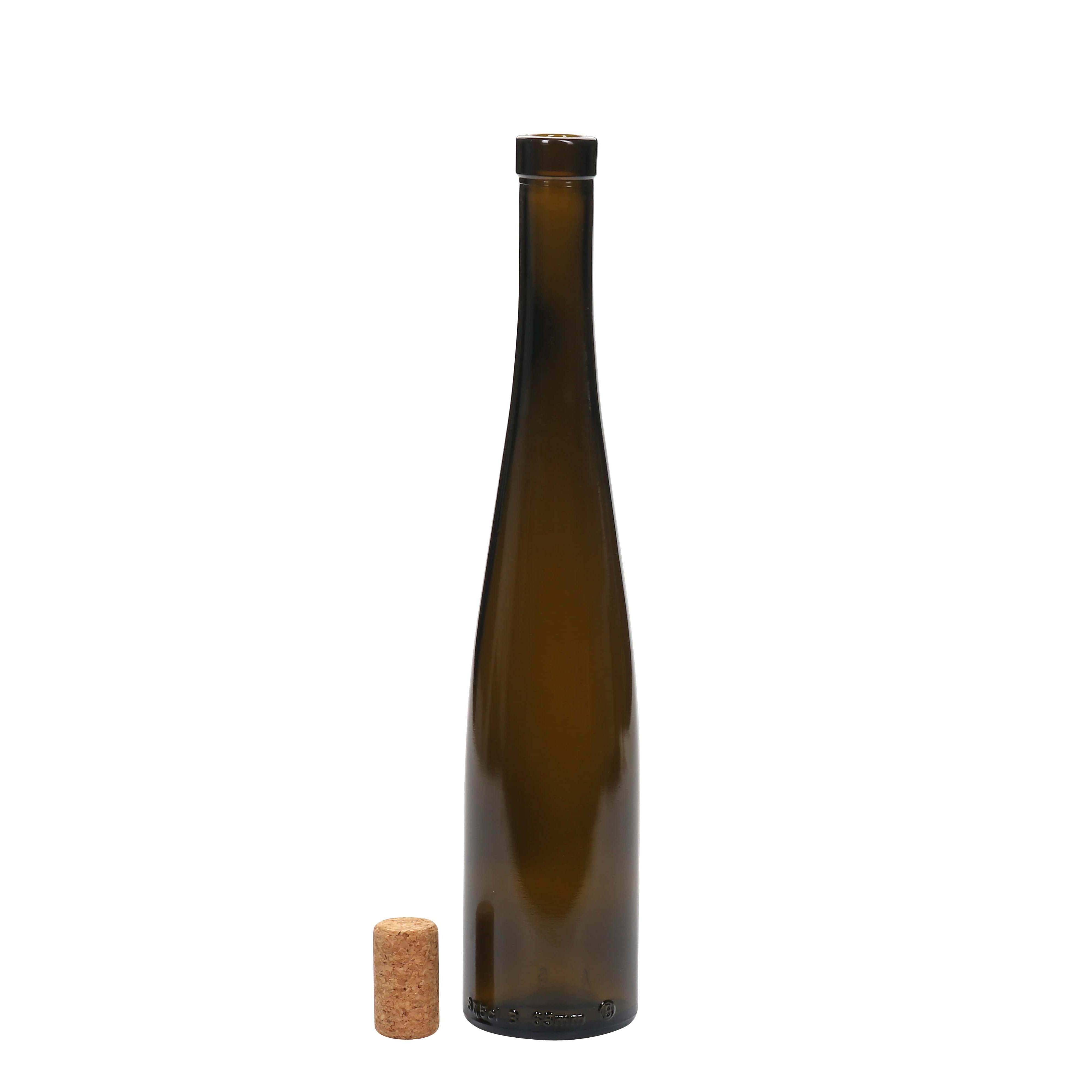 375 ml glasflaska 'Weinschlegel', antikgrön, mynning: kork