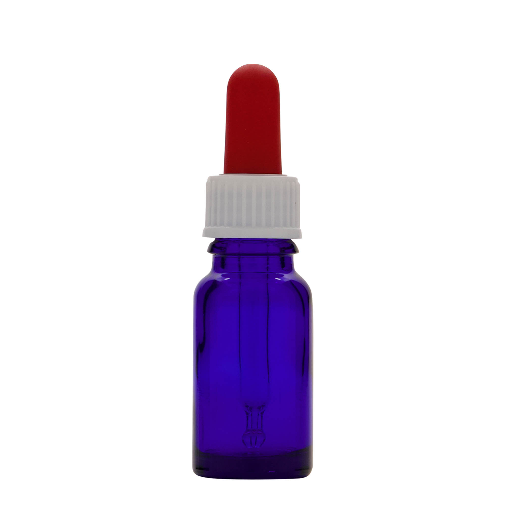 10 ml flaska med pipett, medicin, glas, kungsblå-röd, mynning: DIN 18 10 ml flaska med pipett, medicin, glas, kungsblå-röd, mynning: DIN 18