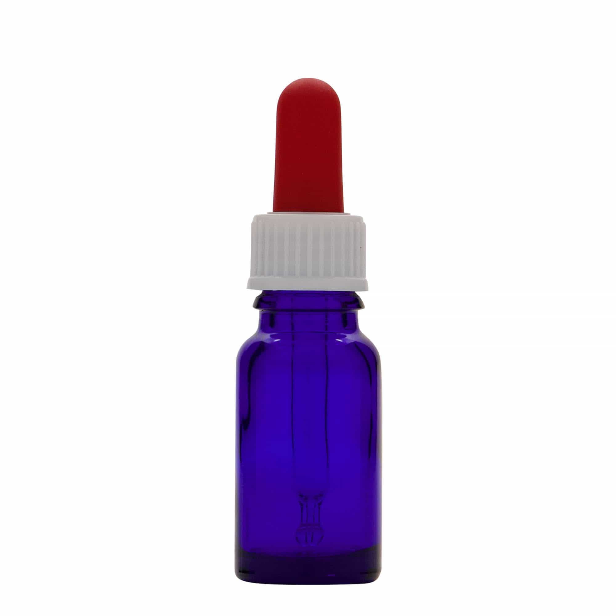 10 ml pipettflaska medicin, glas, kungligt blå-röd, mynning: DIN 18