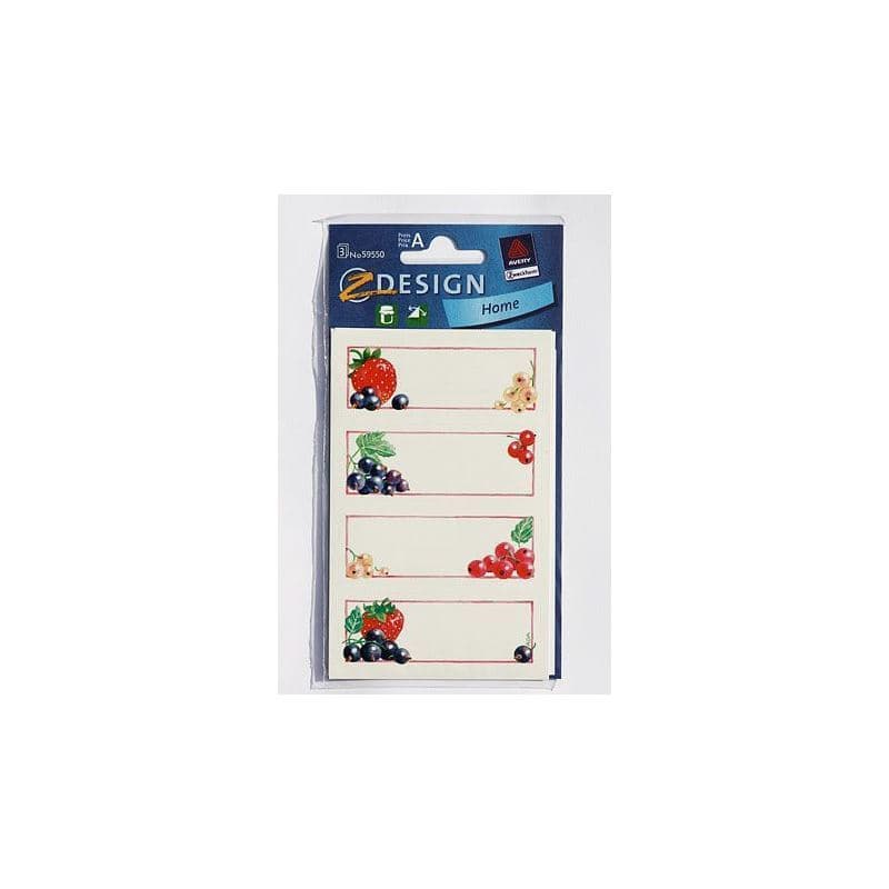 Zweckform Etiketter 'Johannisbeeren', rektangulära, papper, flerfärgade