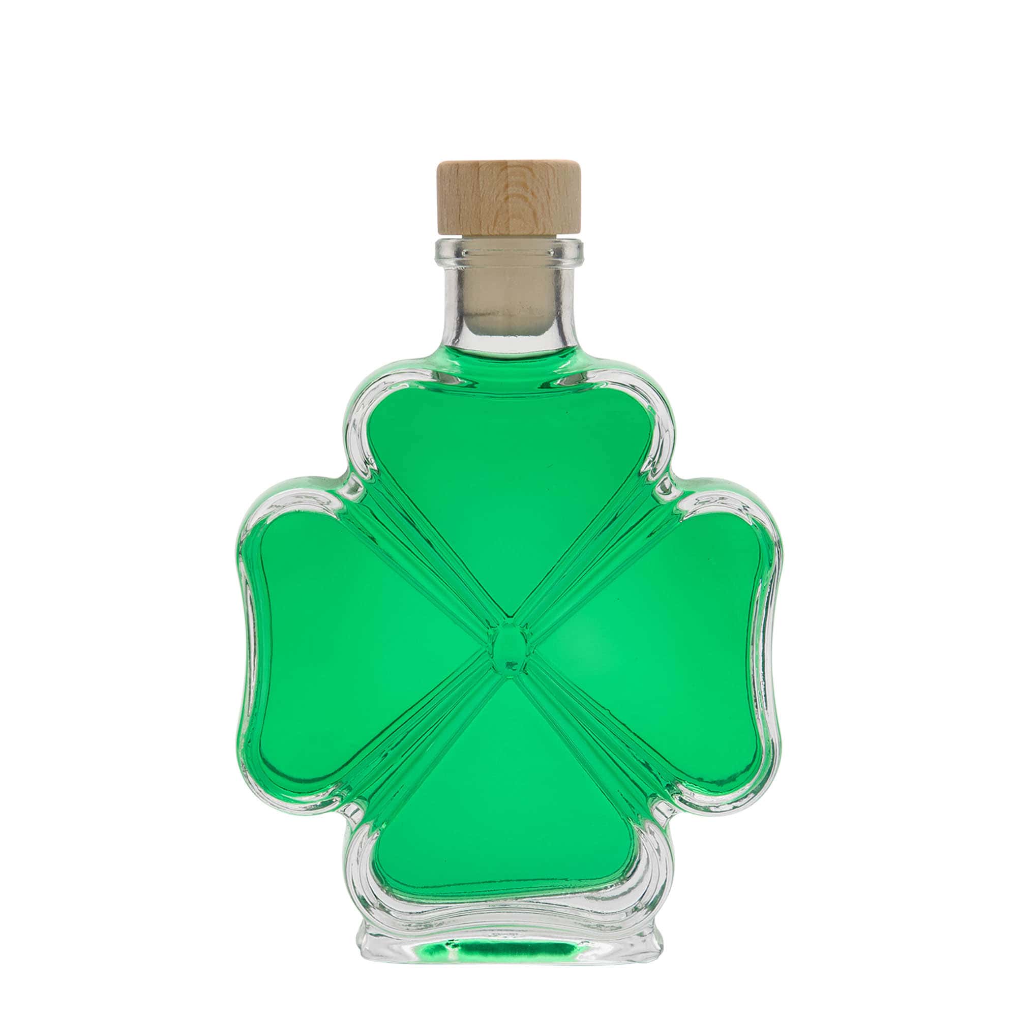 200 ml glasflaska 'Klöverblad', mynning: kork