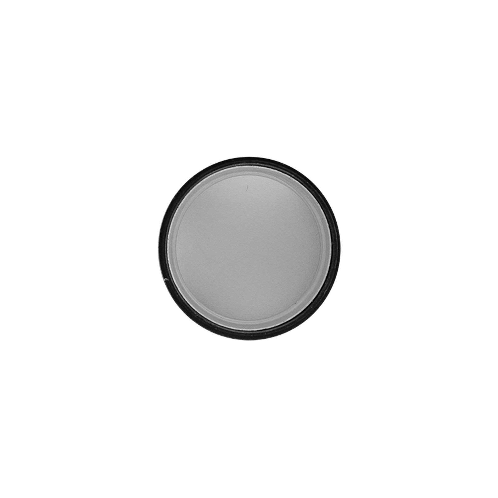 Skruvlock, metall-plast, silver, för mynning: PP 28